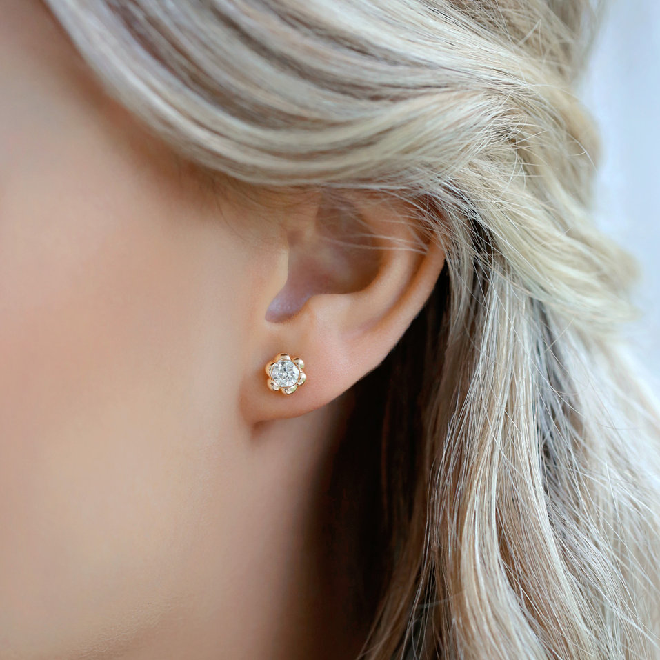 Náušnice s diamantem Blooming Love