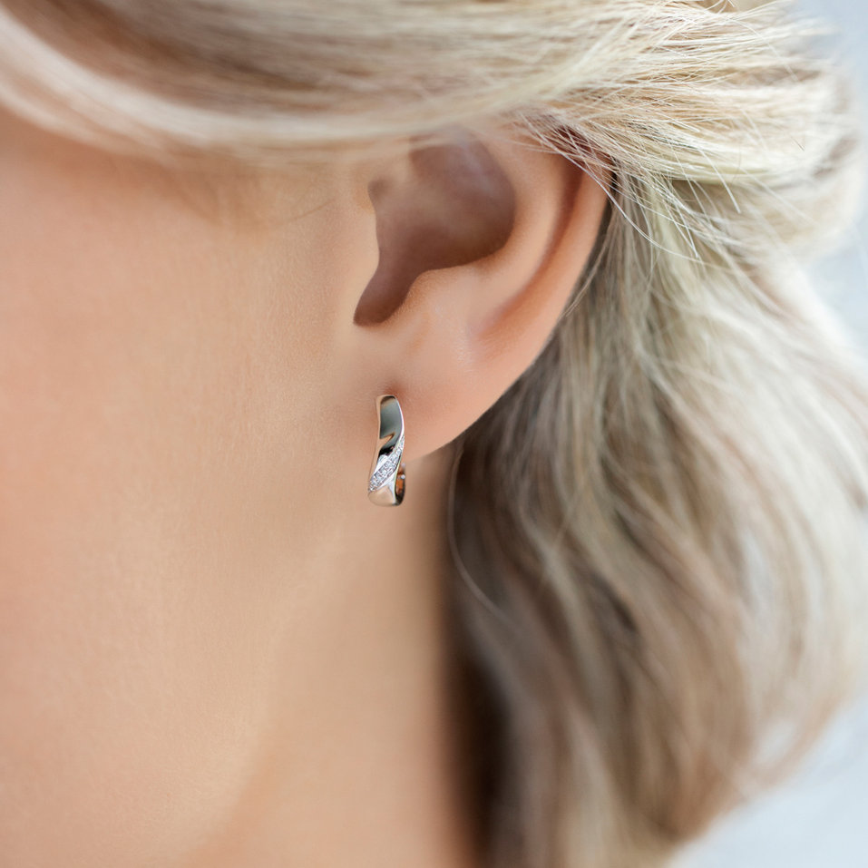 Náušnice s diamanty Moon Ray