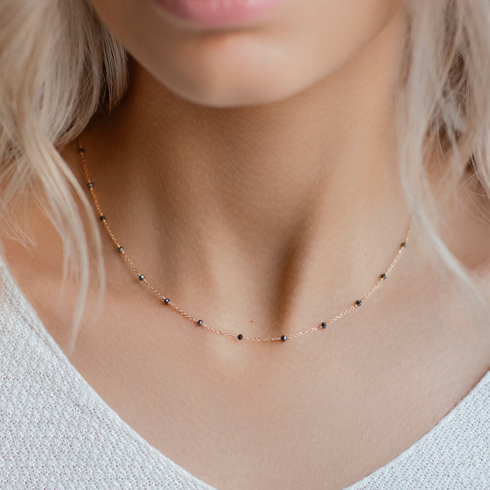 Náhrdelník s černými diamanty Dark Melody