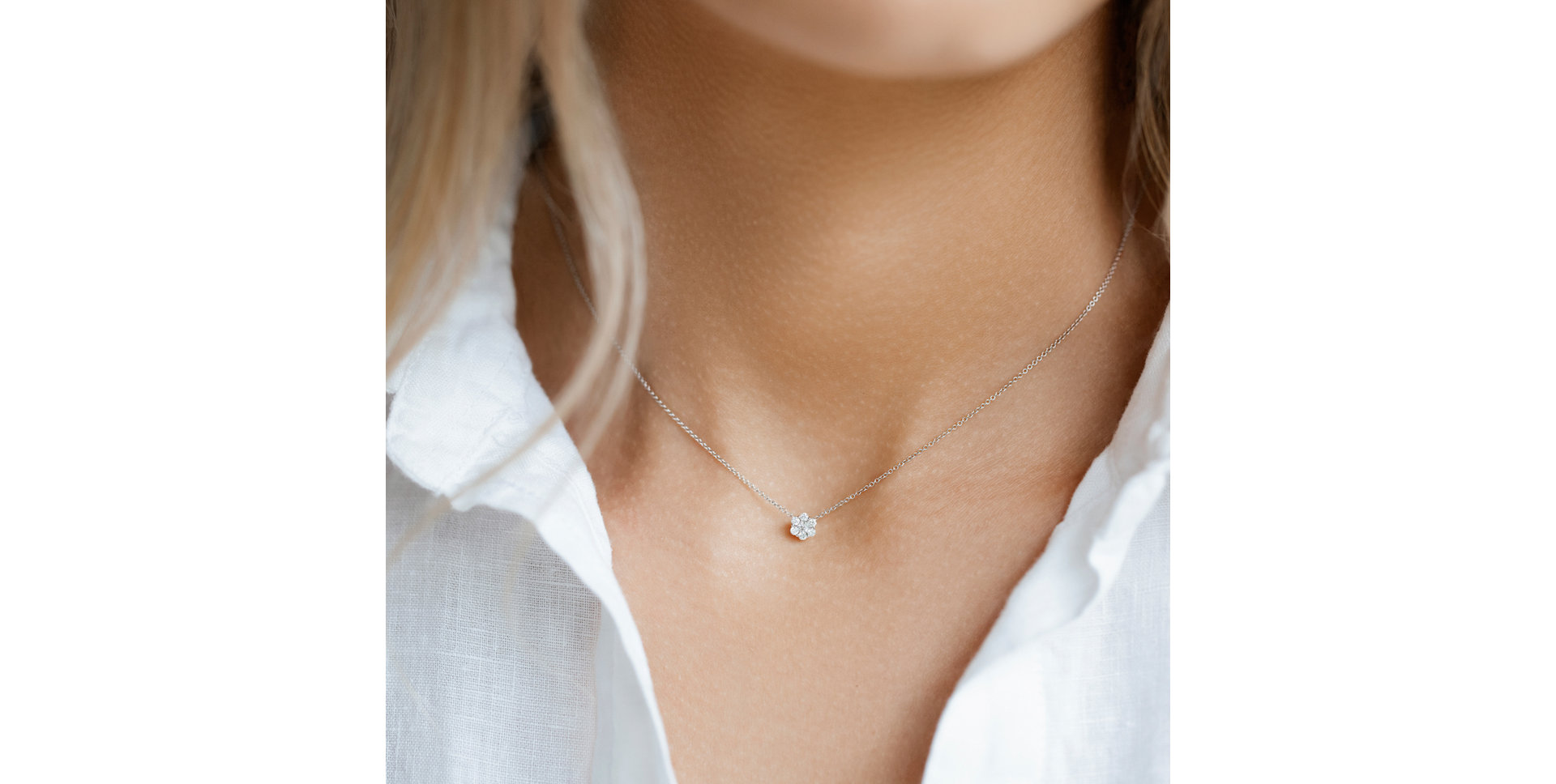 Náhrdelník s diamanty Shiny Flower