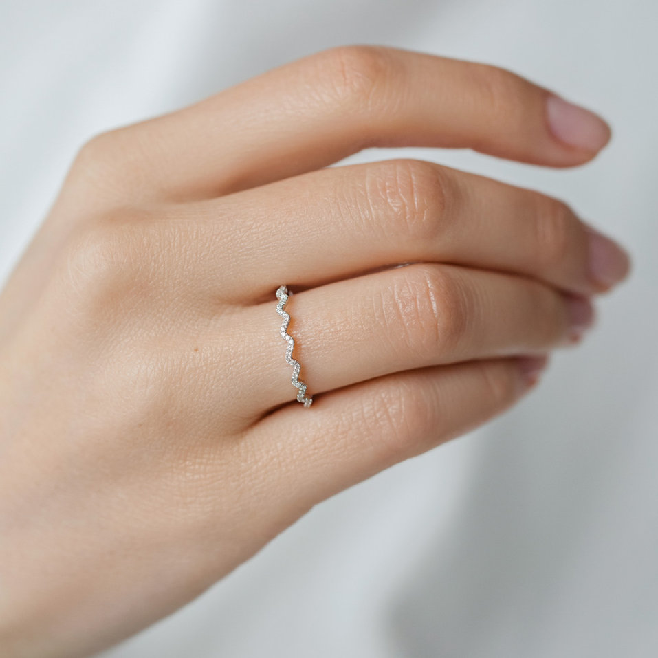 Prsten s diamanty Sparkling Waves