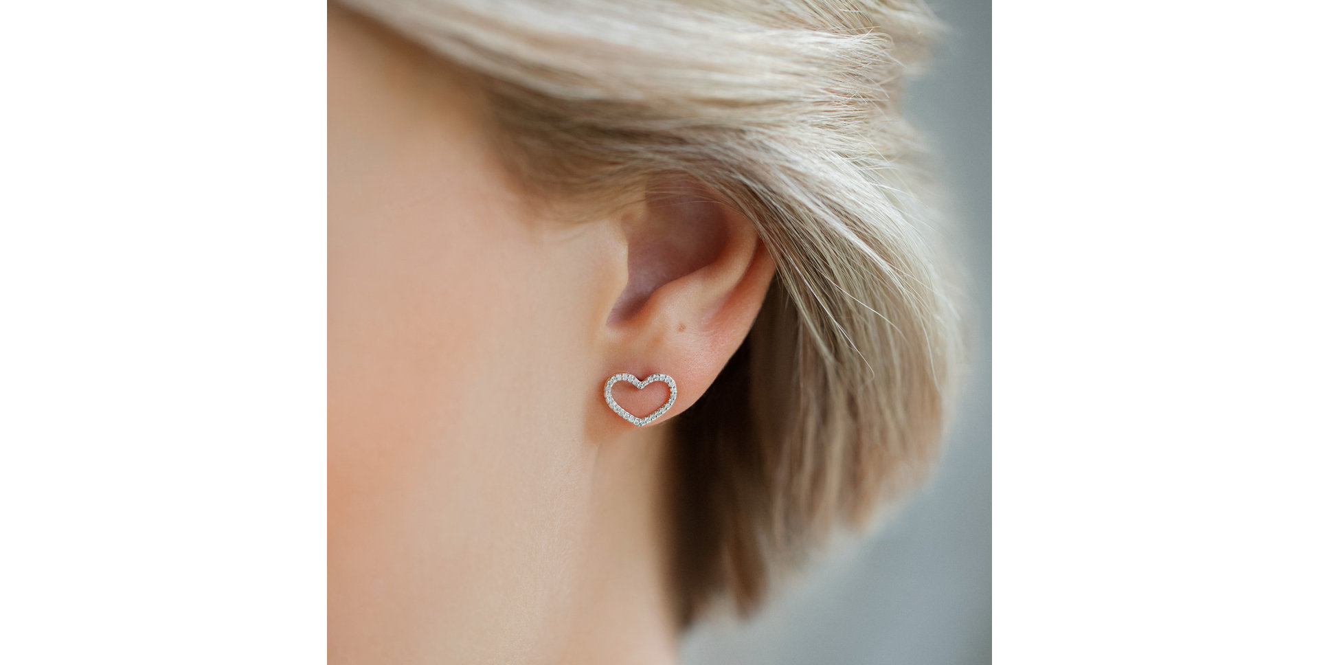 Náušnice s diamanty Shiny Hearts