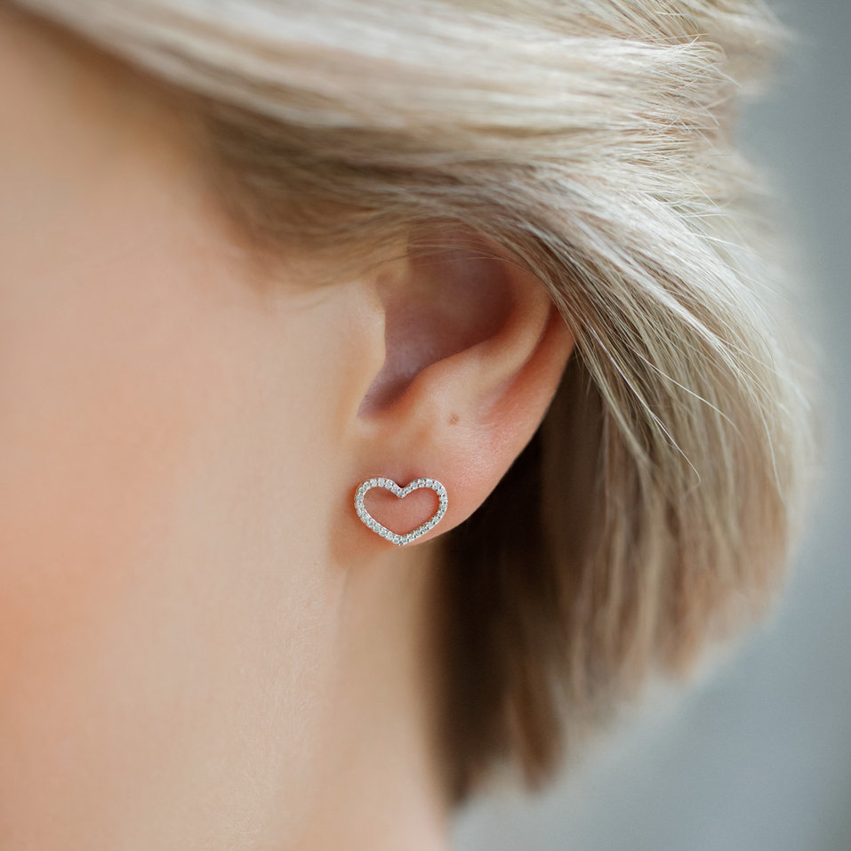 Náušnice s diamanty Shiny Hearts