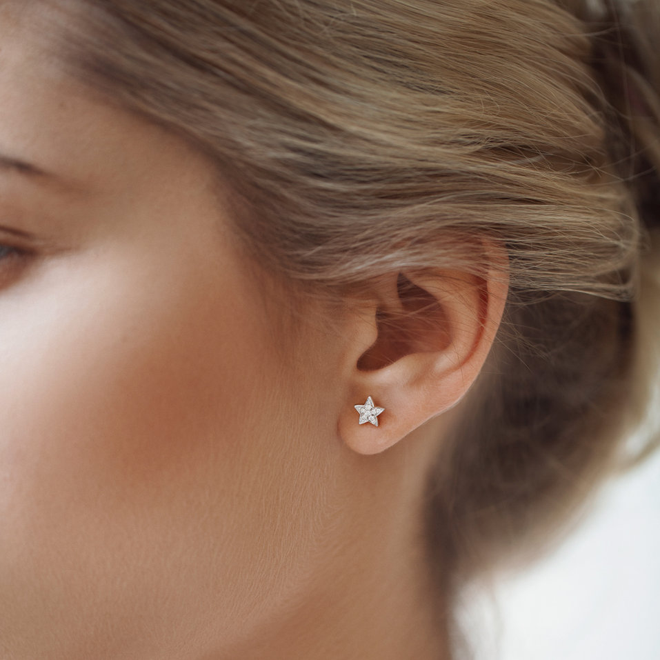 Náušnice s černými diamanty Amazing Night