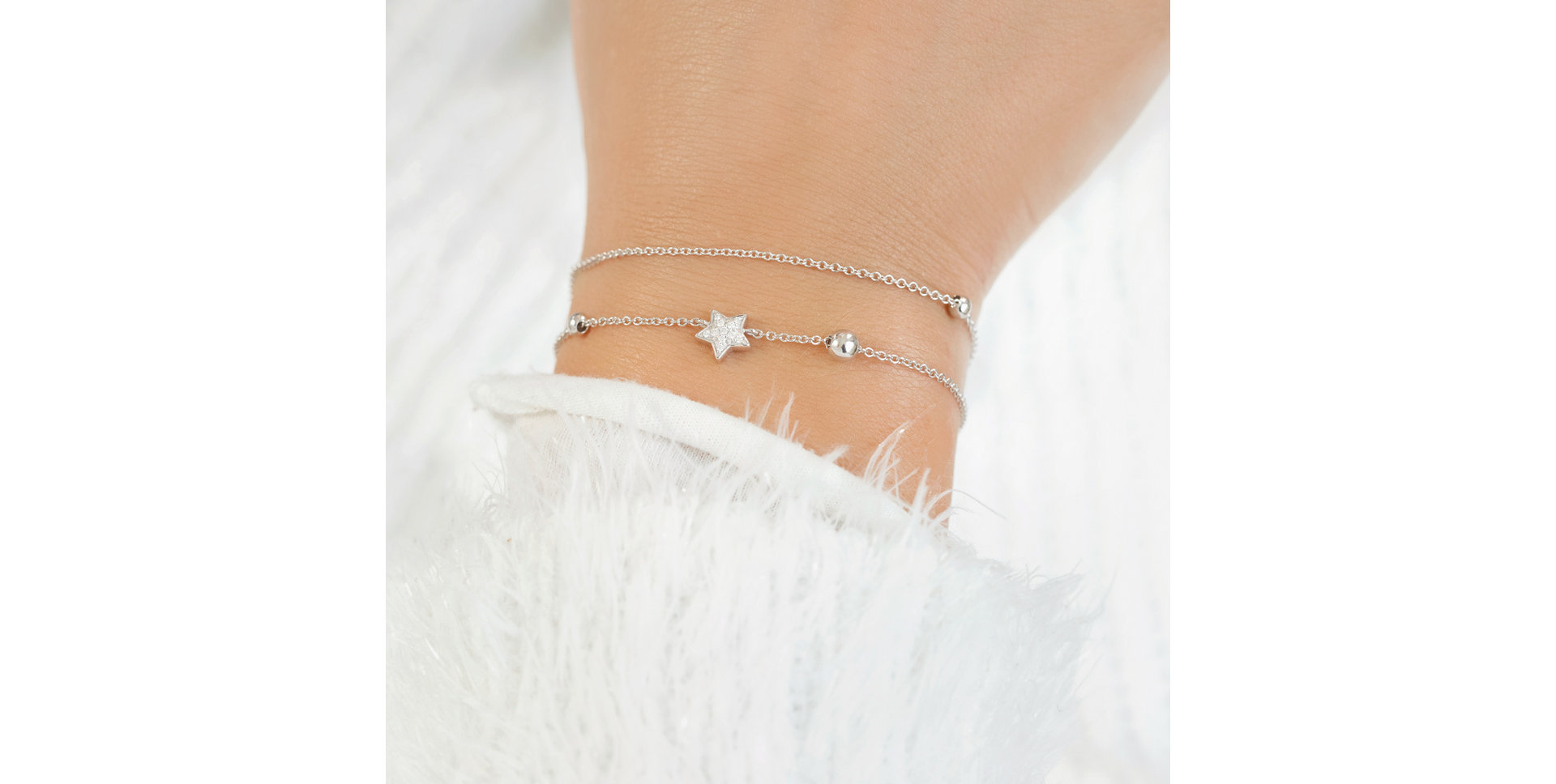 Náramek s černými diamanty Starshine Message