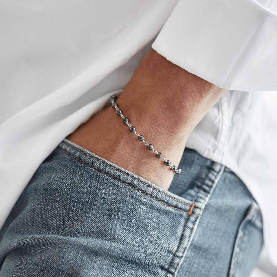 Náramek s černými diamanty Dark Melody