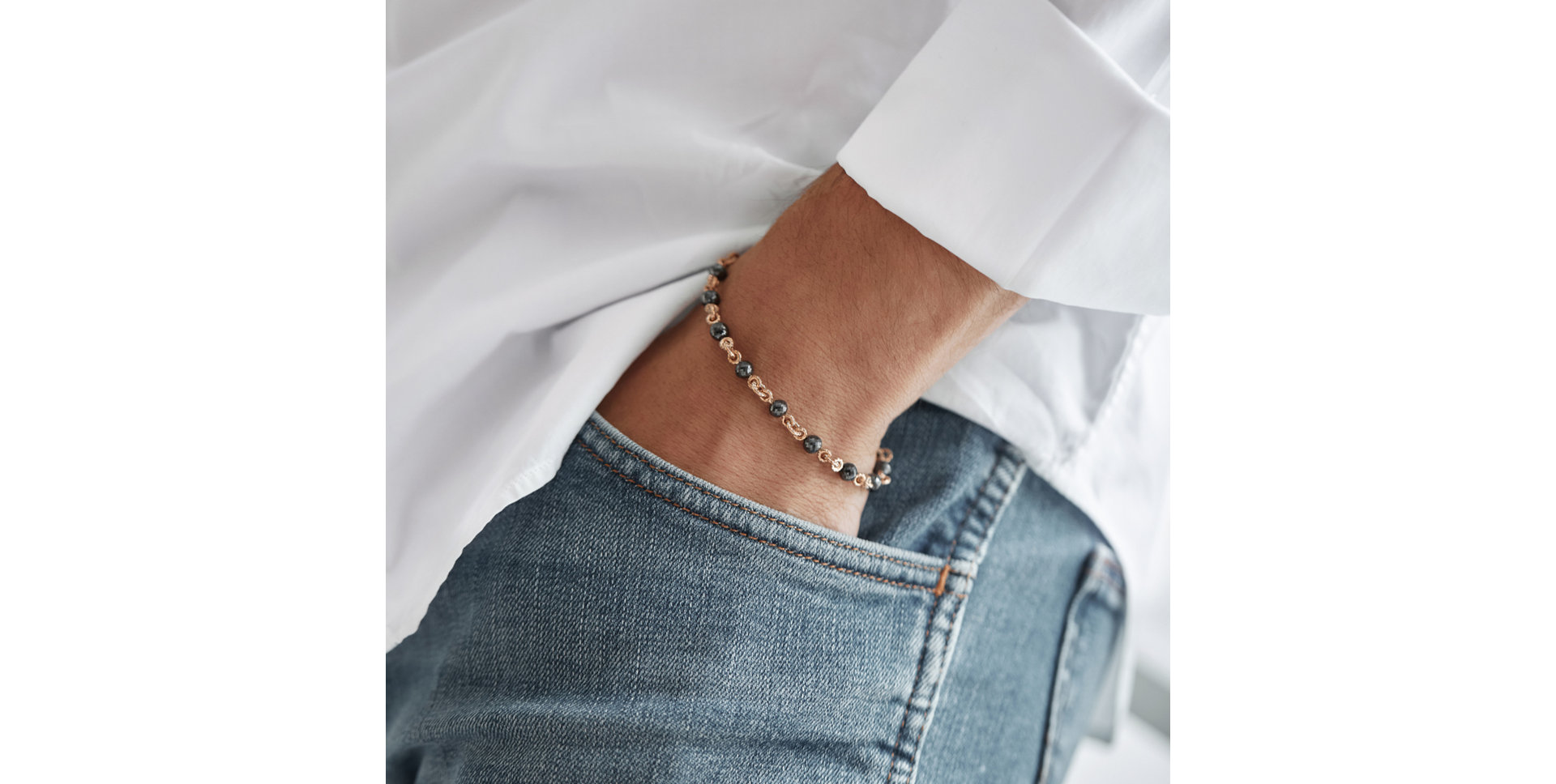 Náramek s hnědými a černými diamanty Aristide