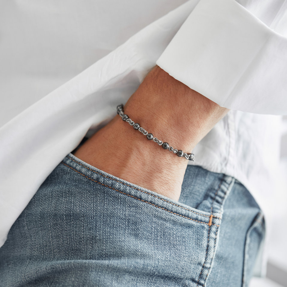 Náramek s hnědými a černými diamanty Aristide