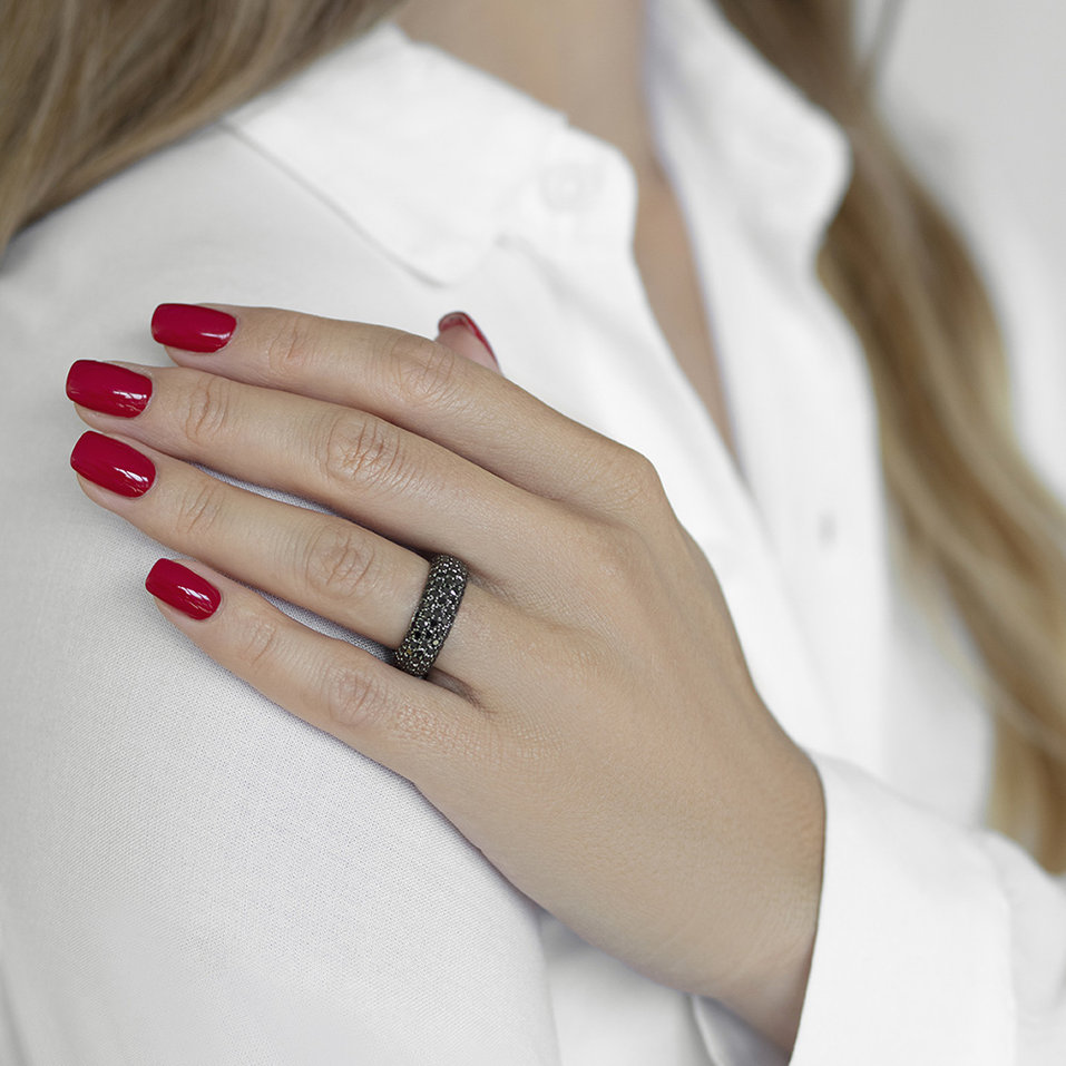 Prsten s černými diamanty Euanthe