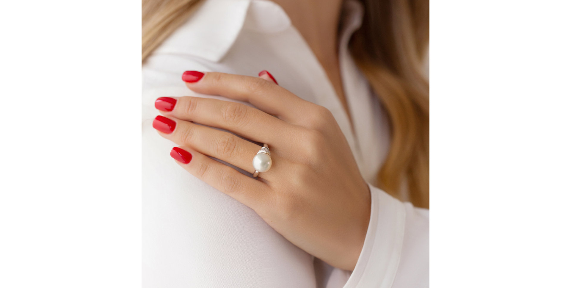 Prsten s perlou a diamanty Caribbean Mystery