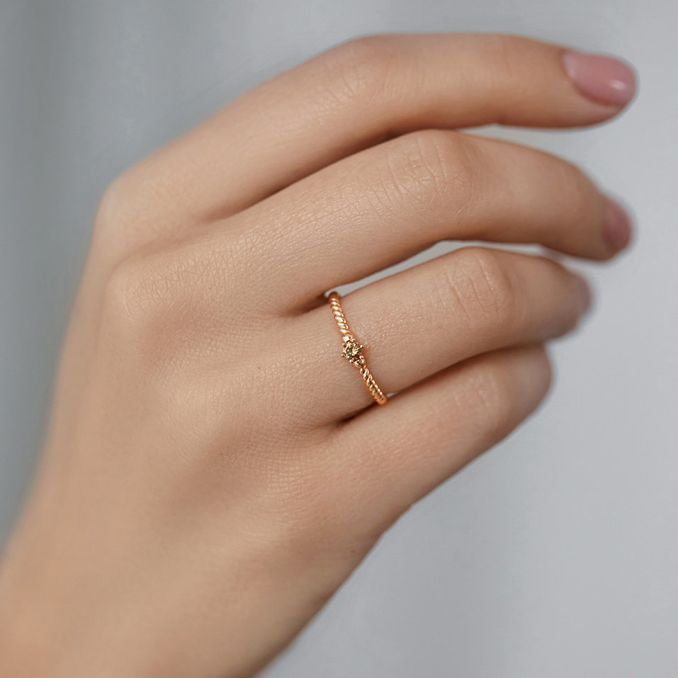 Prsten s hnědým diamantem Unique Joy