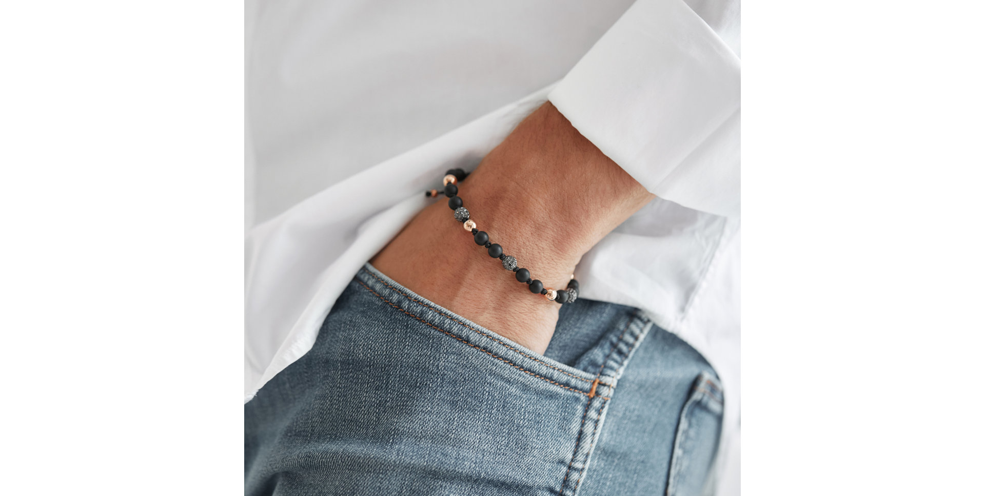 Náramek s acháty a černými diamanty Eternal Element