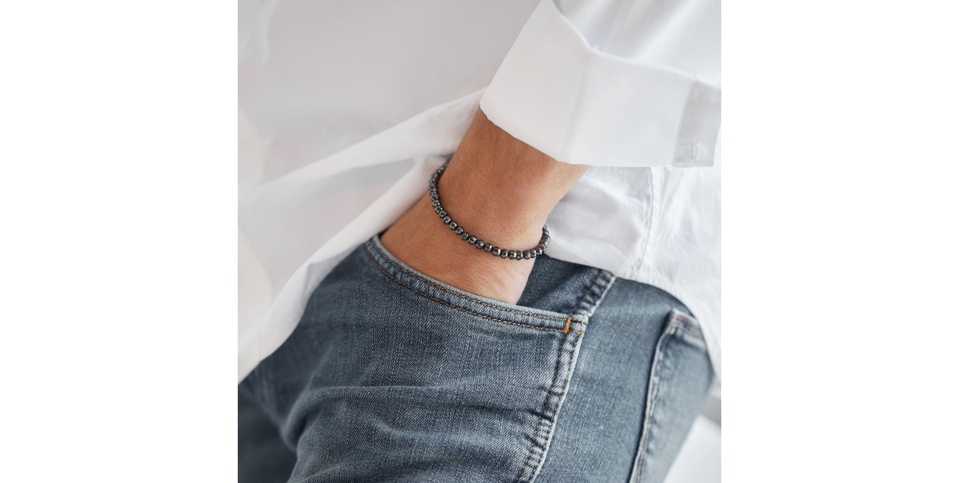 Náramek s černými diamanty Leandra