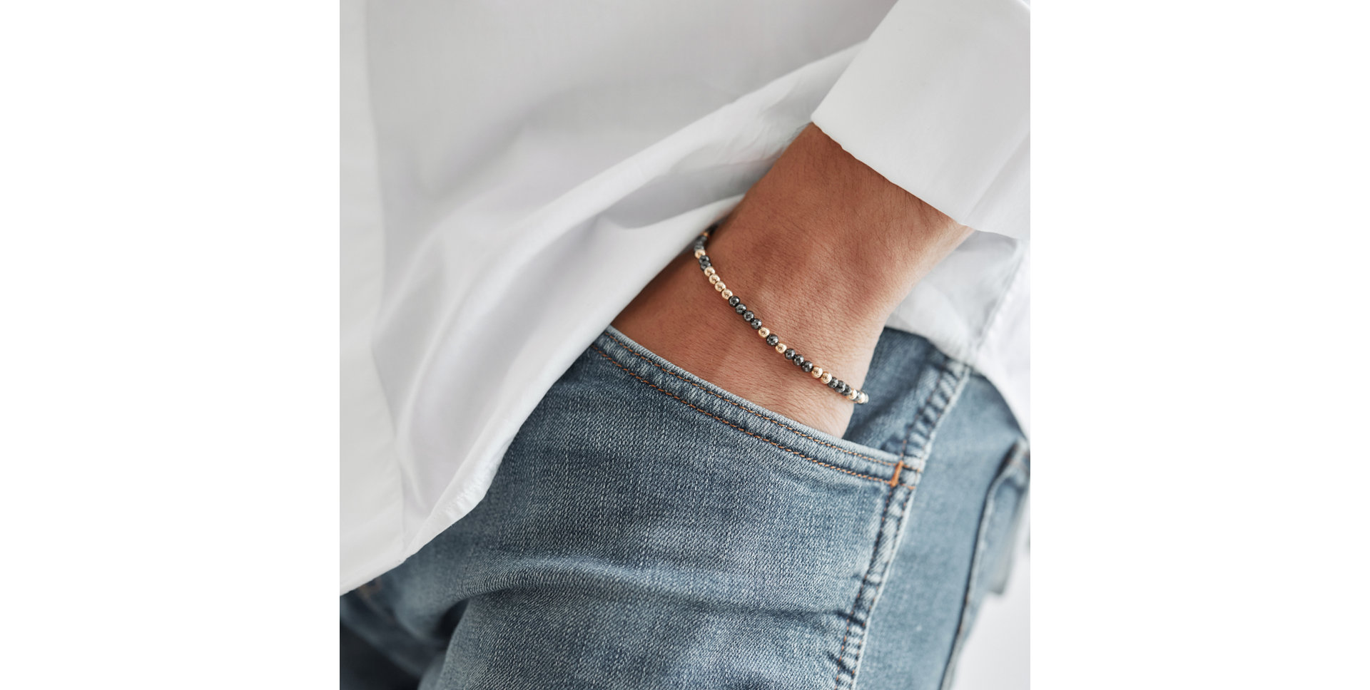 Náramek s černými diamanty Marbles Mood