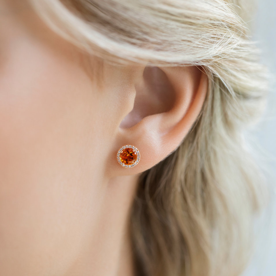 Náušnice s diamanty a citrínem Eternal Sunshine