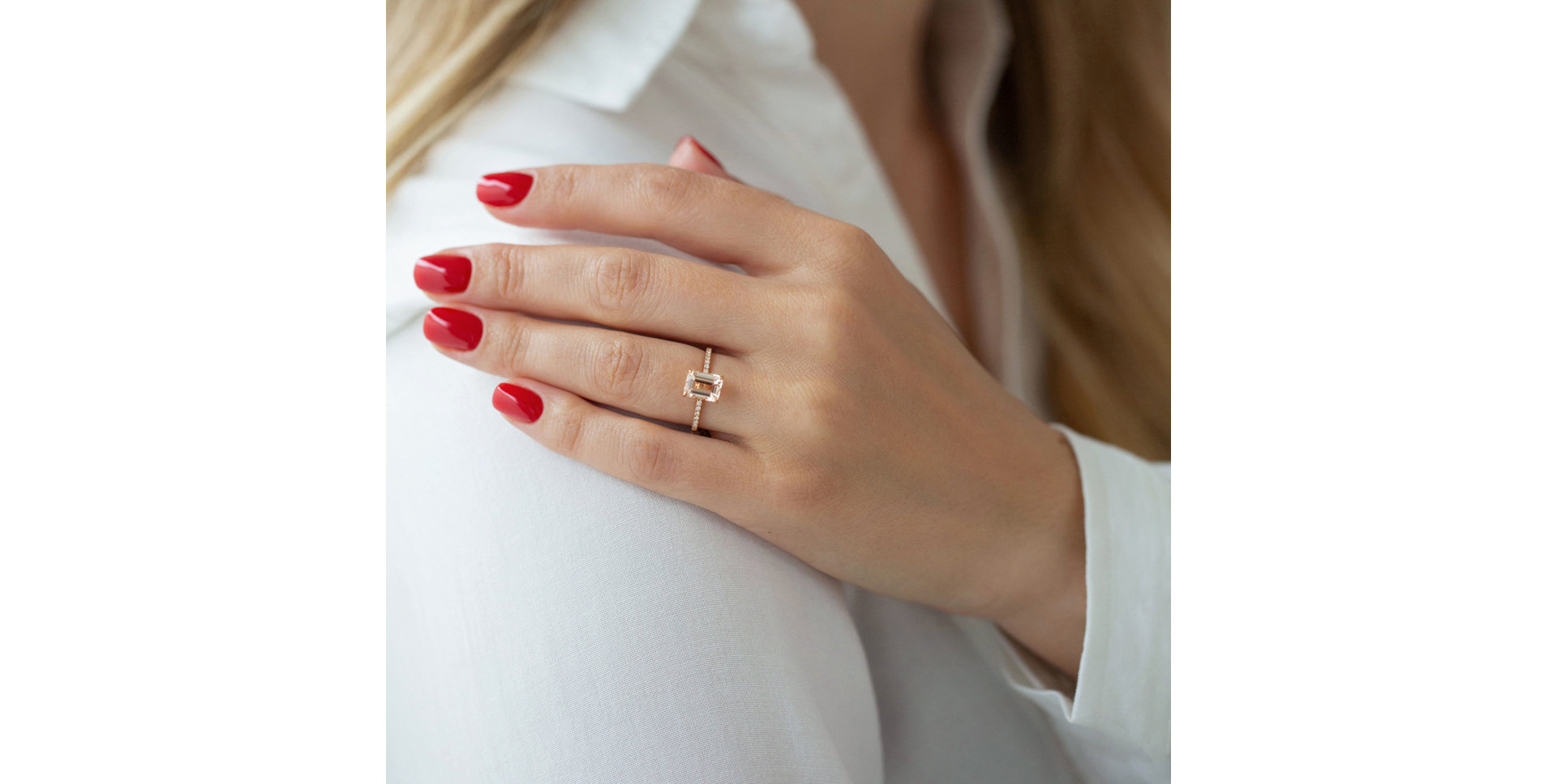 Prsten s morganitem a diamanty Perfect Promise