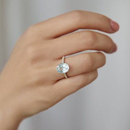 Prsten s diamanty a peridotem Playful Glamour