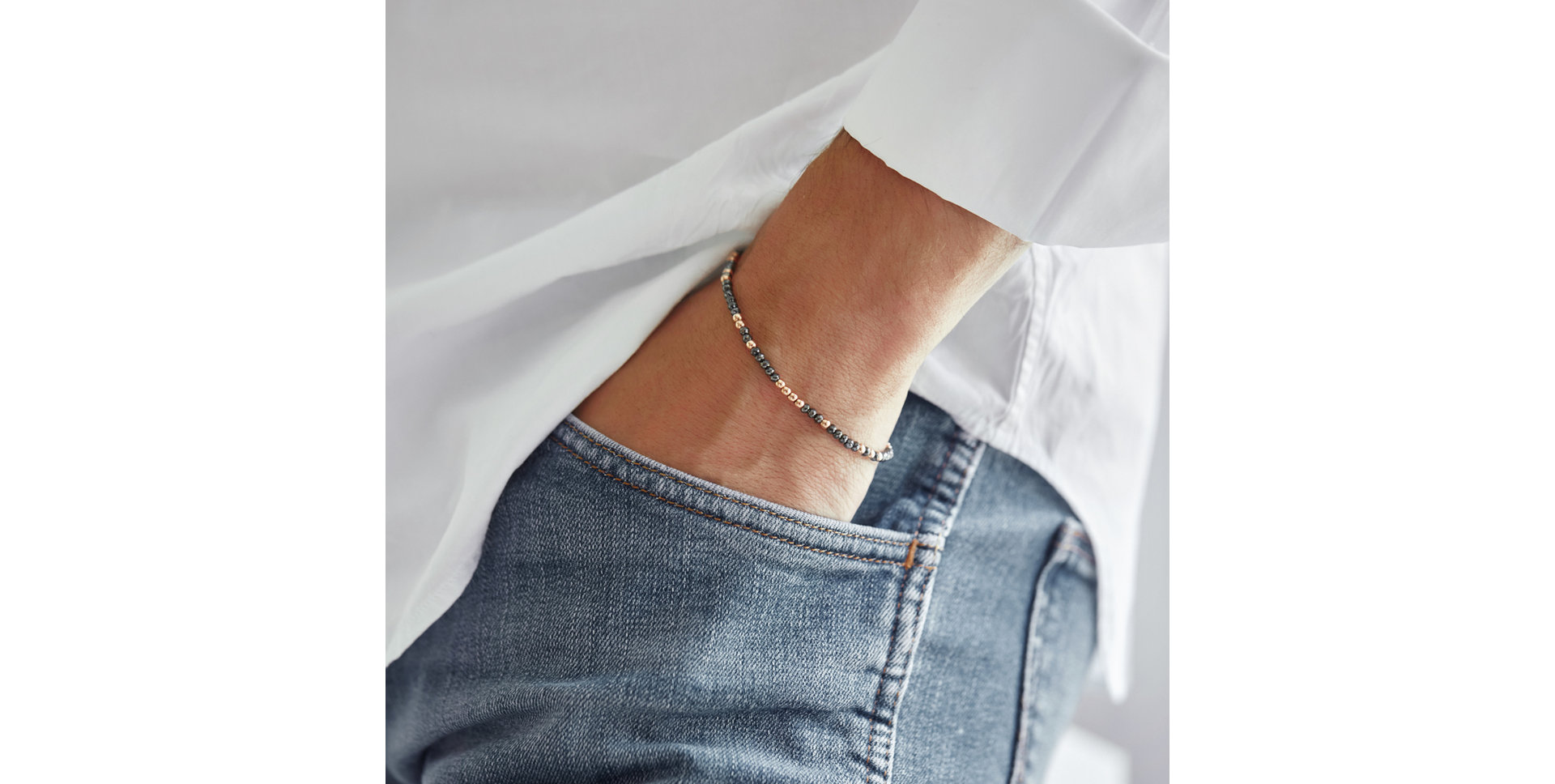 Náramek s černými diamanty Marbles Mood