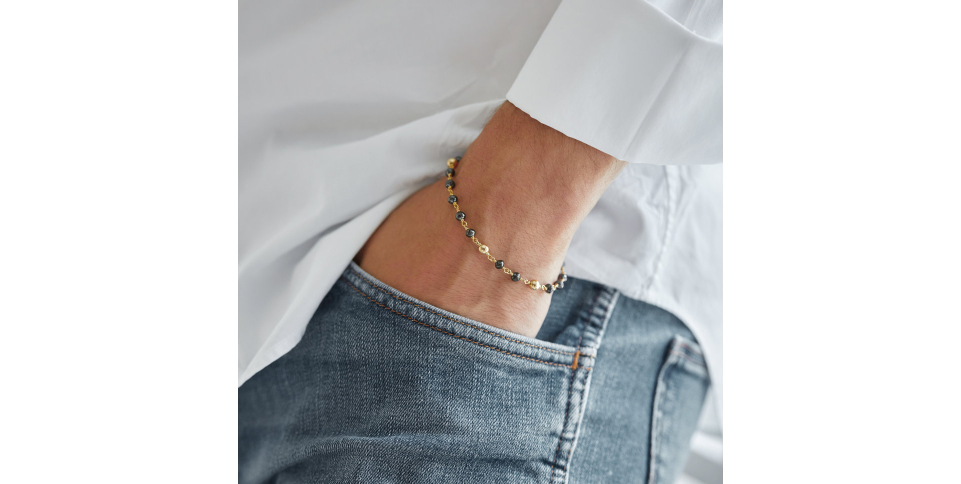 Náramek s černými diamanty Donatella