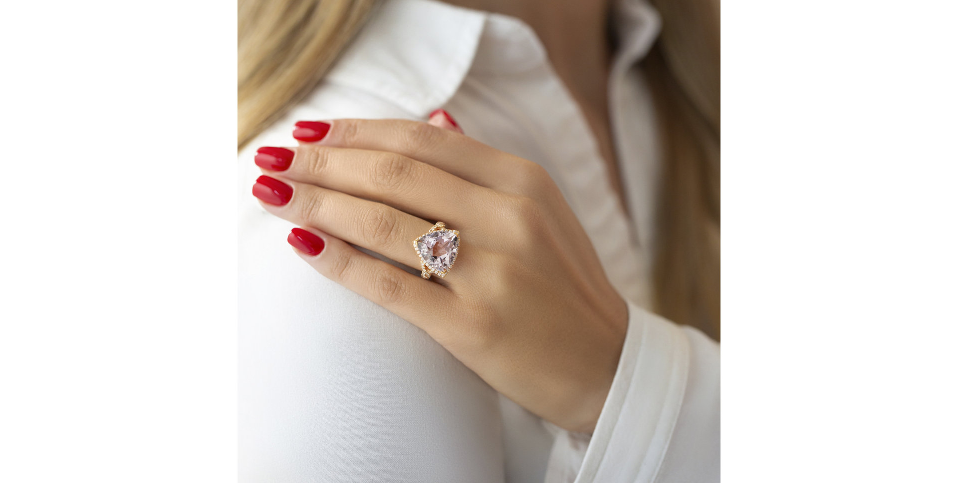 Prsten s ametystem a diamanty Oistin