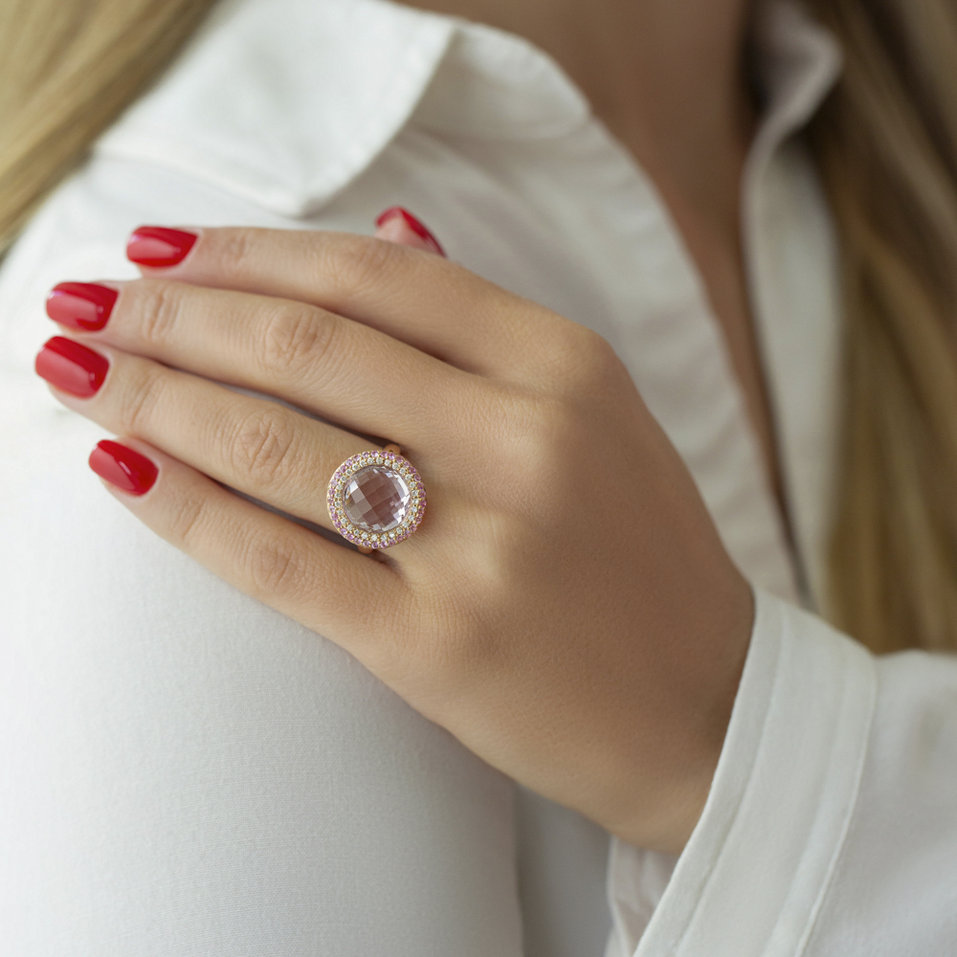 Prsten s ametystem, diamanty a safíry Fontanna