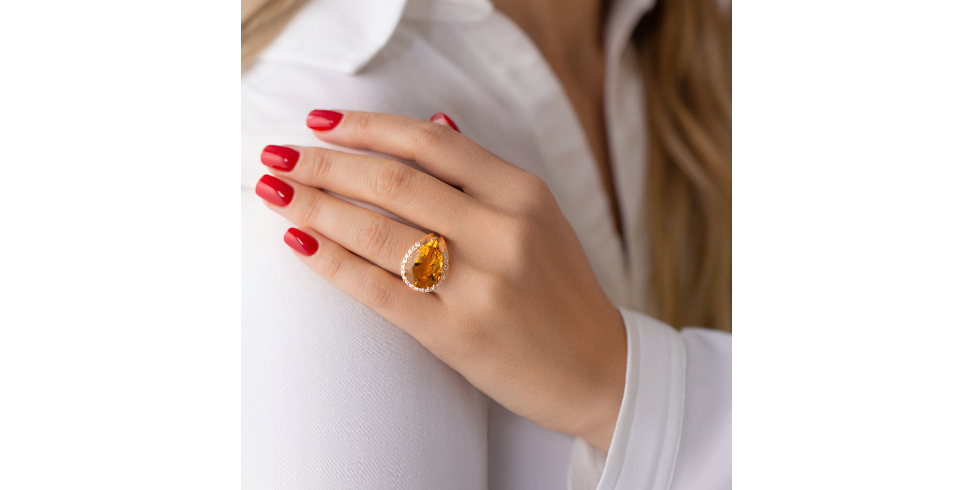 Prsten s citrínem a diamanty Tassa