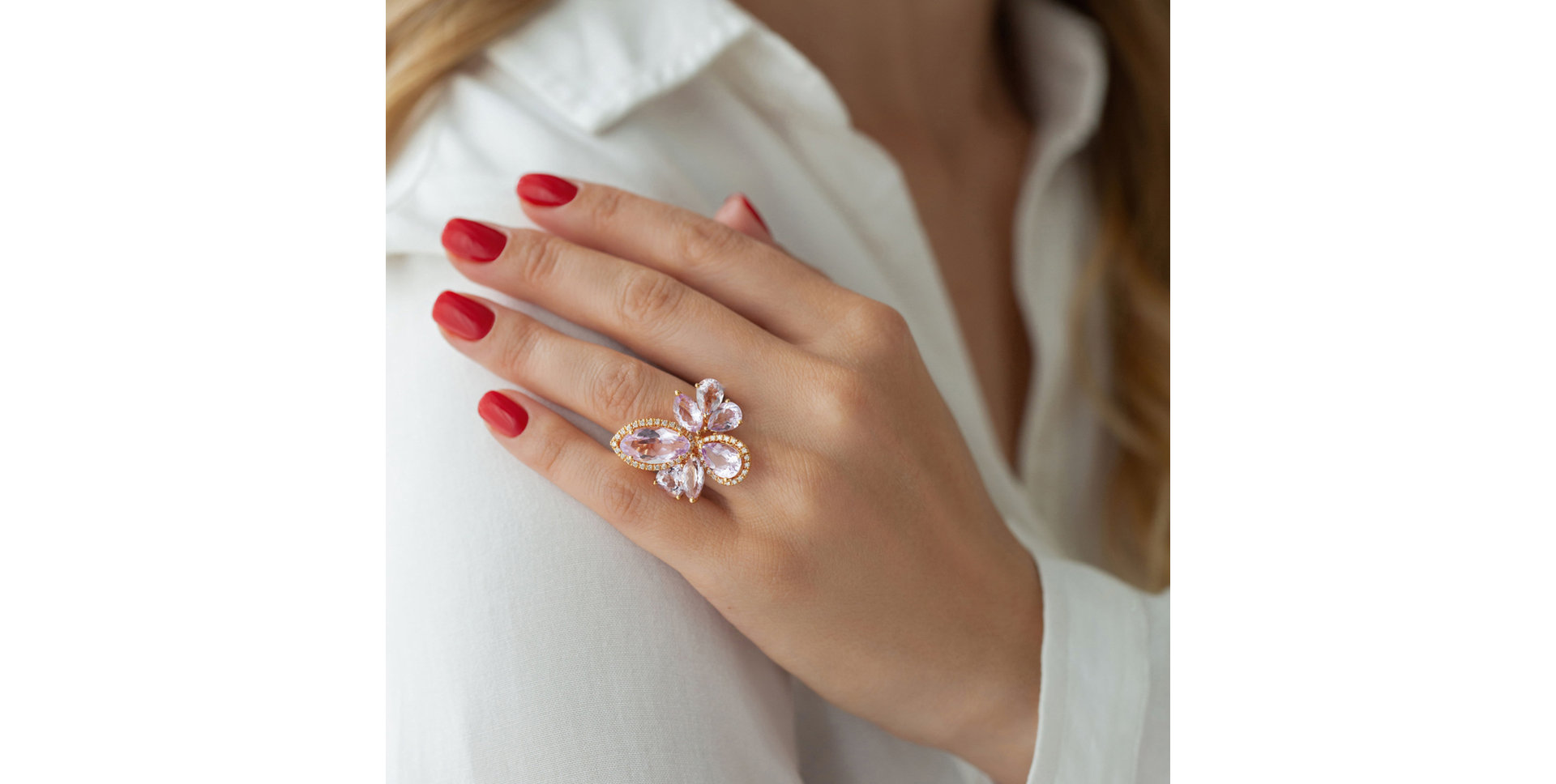 Prsten s ametysty a diamanty Chelsea