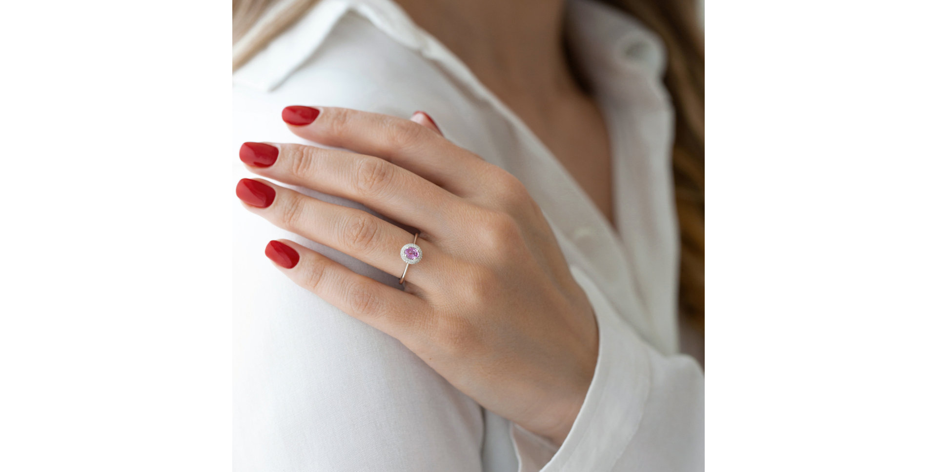 Prsten s safírem a diamanty Bridgette