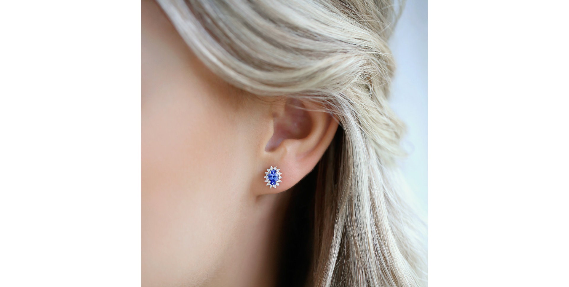 Náušnice s safírem a diamanty Princess Sparkle