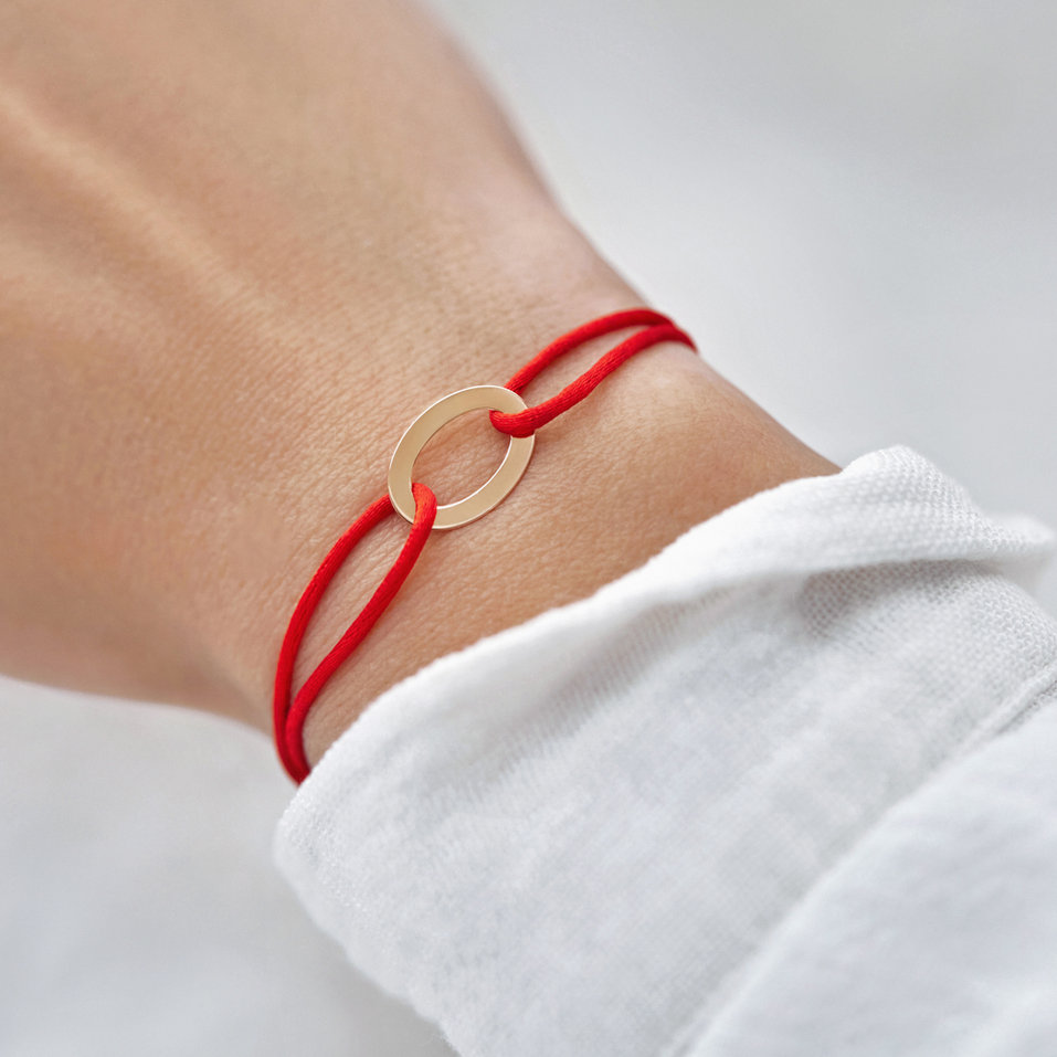 Náramek s diamantem a šňůrkou Circle