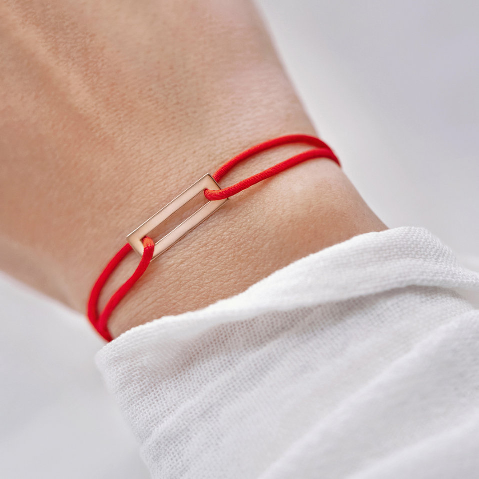 Náramek s diamantem a šňůrkou Rectangle