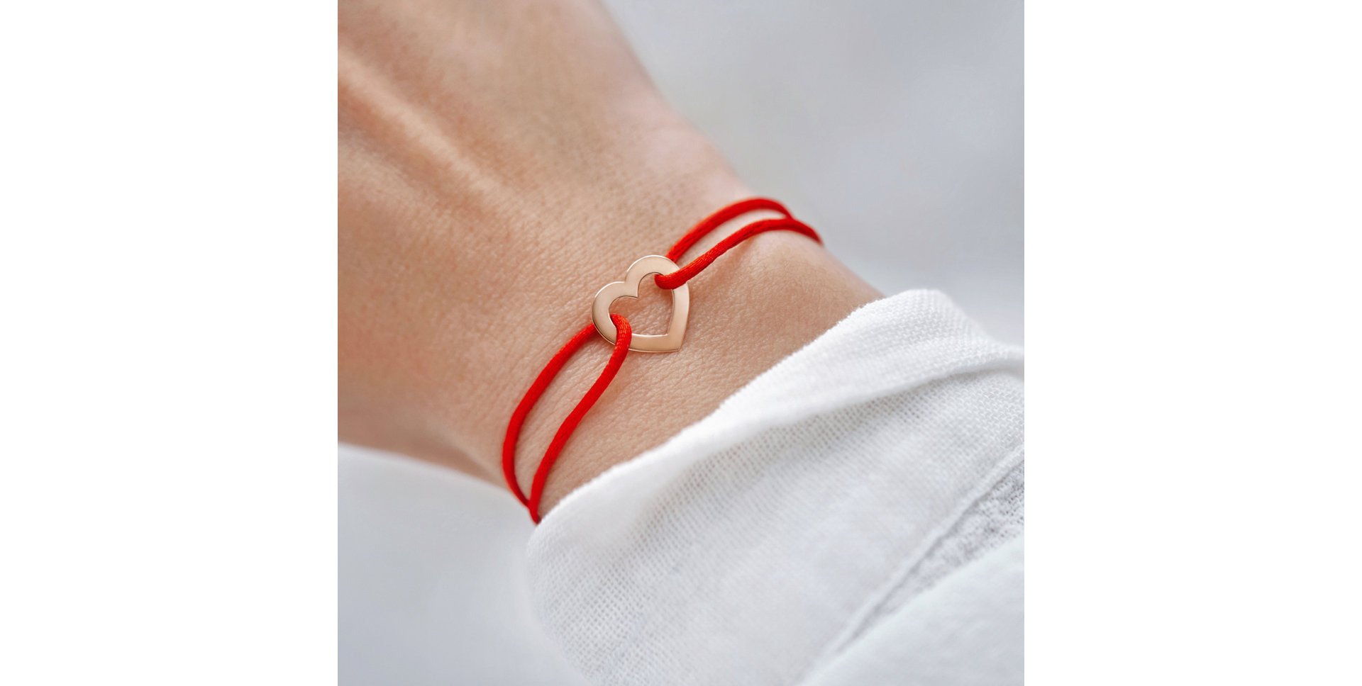 Náramek s diamantem a šňůrkou Heart