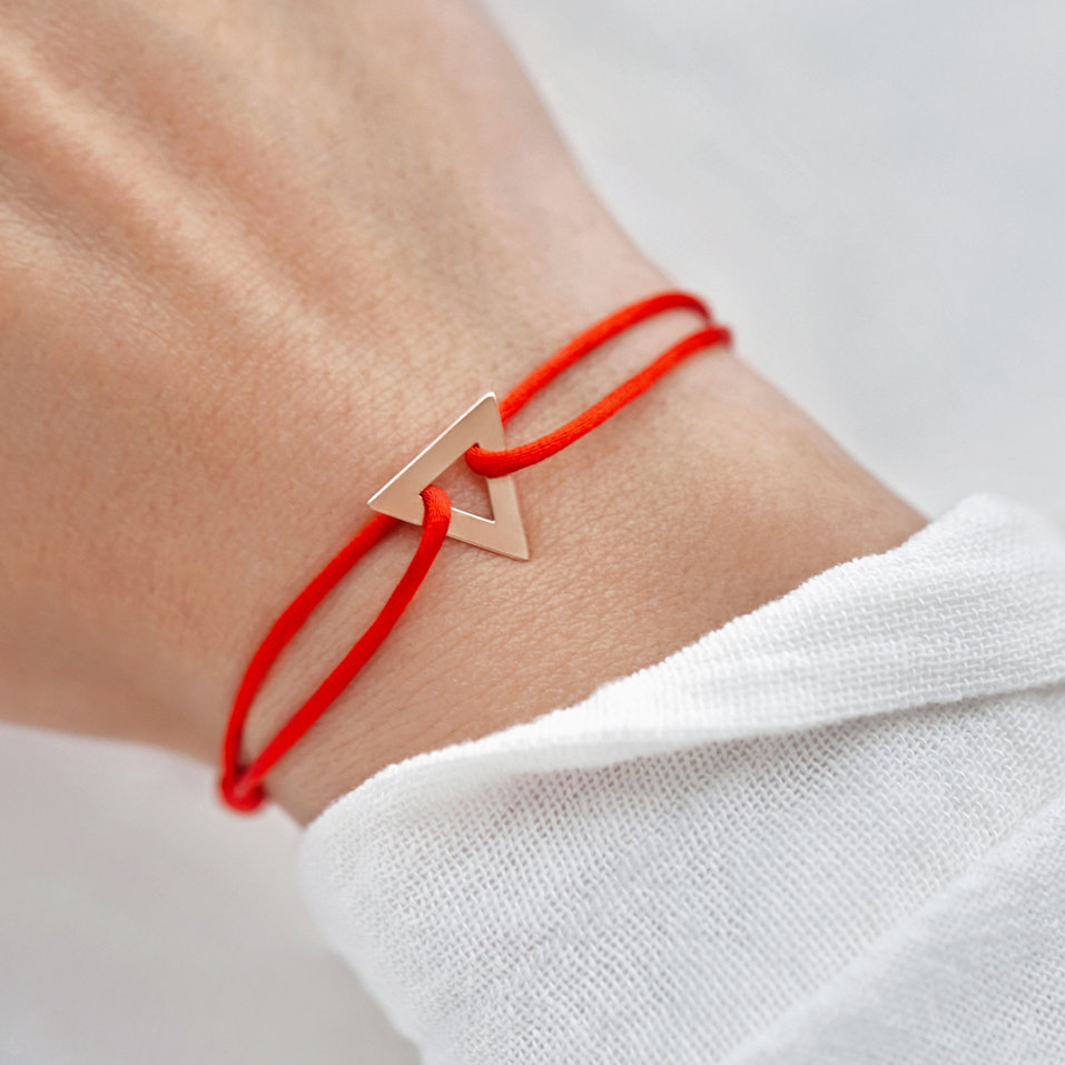 Náramek s diamantem a šňůrkou Triangle