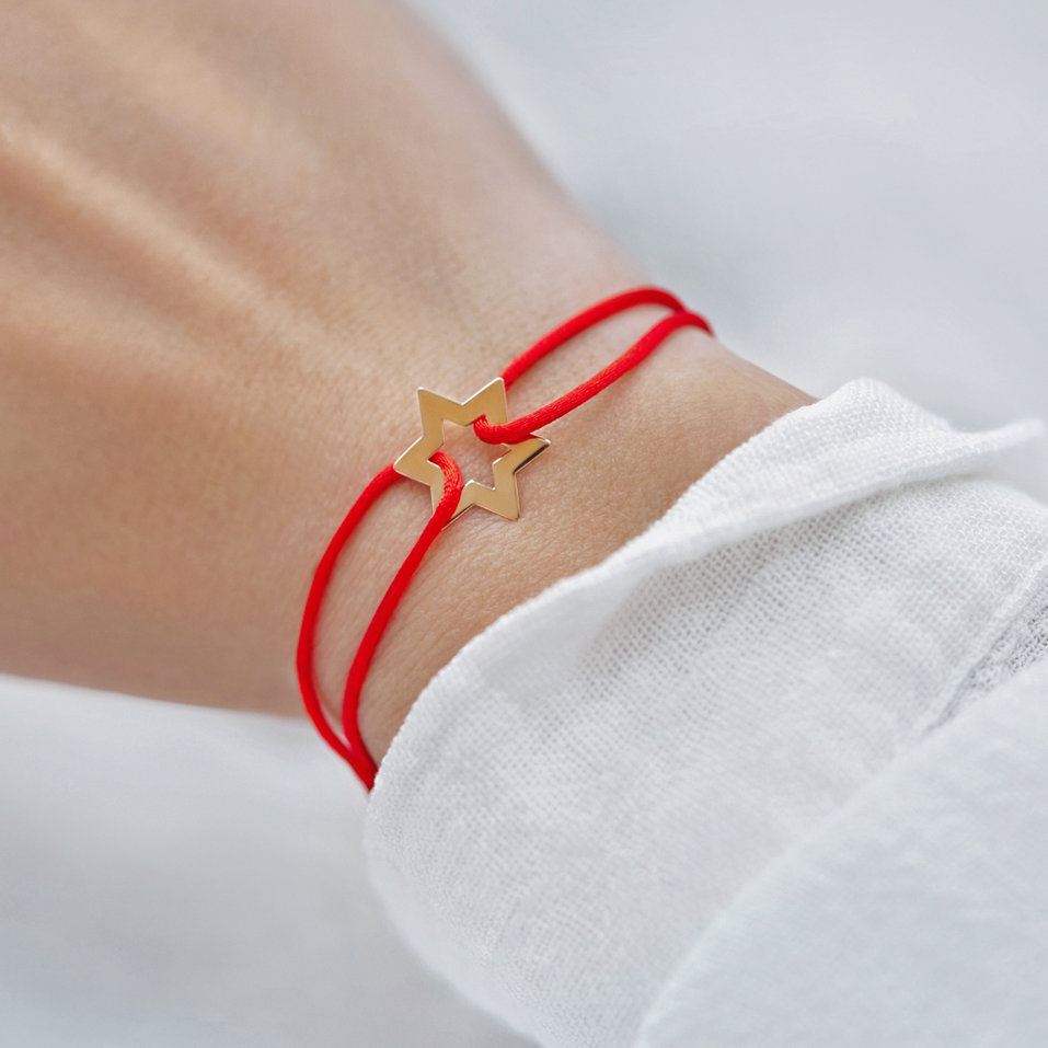 Náramek s diamantem a šňůrkou Star