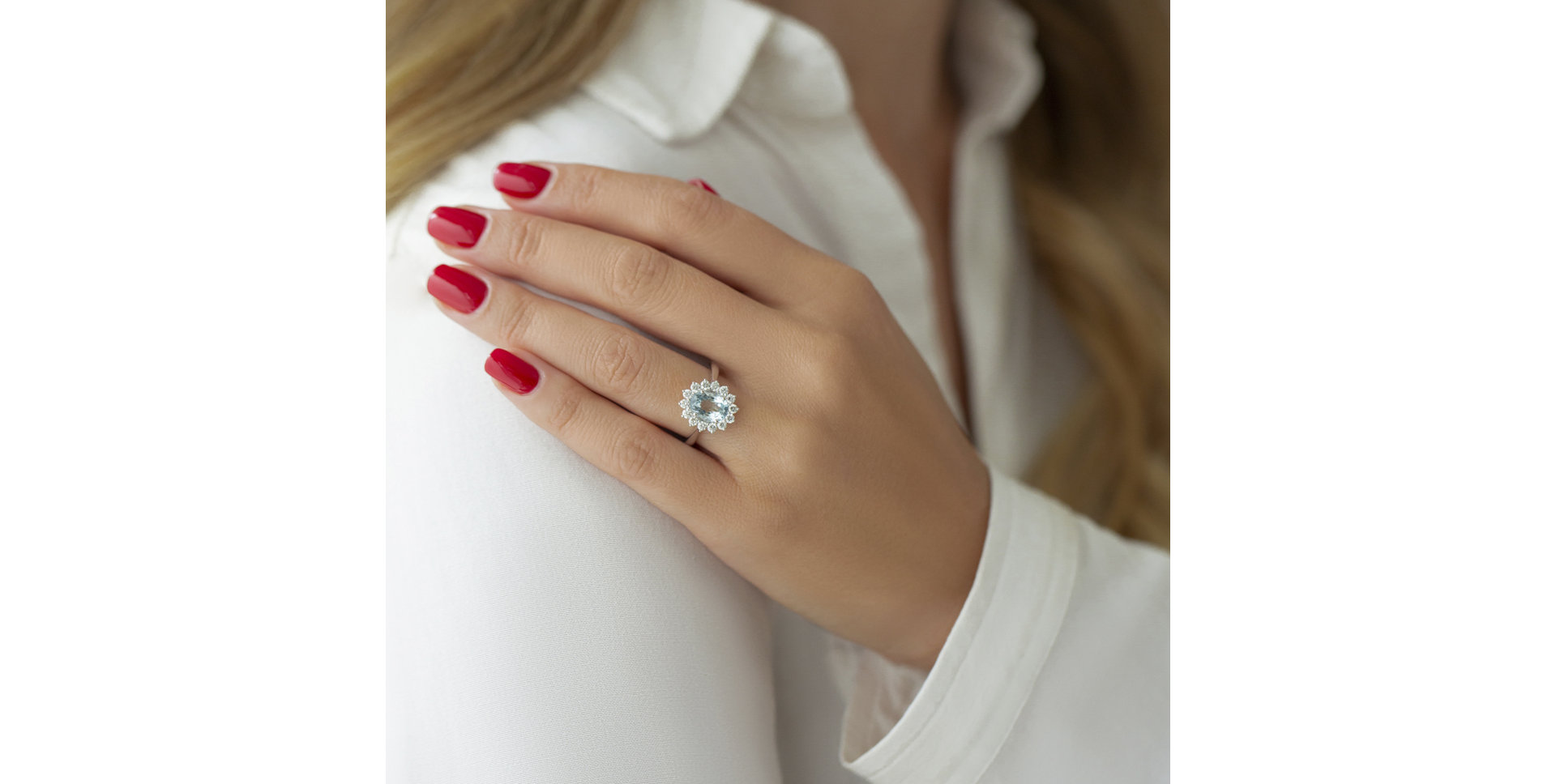 Prsten s akvamarínem a diamanty Fabulous Lady