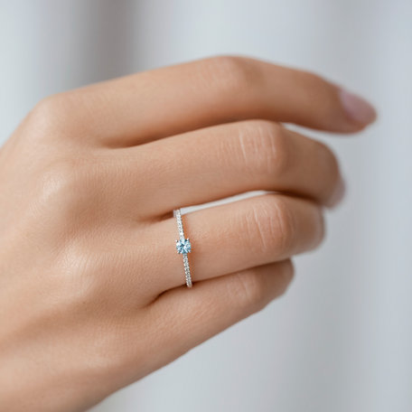 Prsten s diamanty a peridotem Gem Simplicity