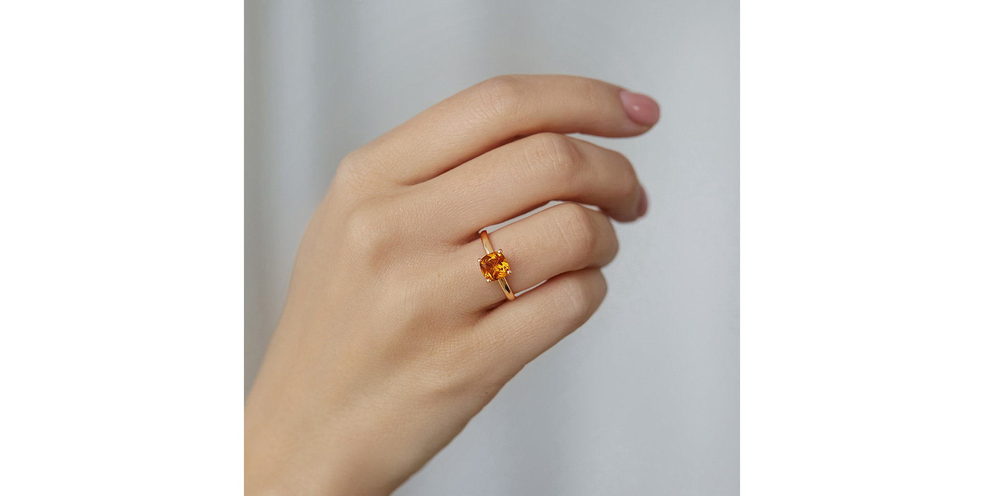 Prsten s citrínem madeira Bonbon