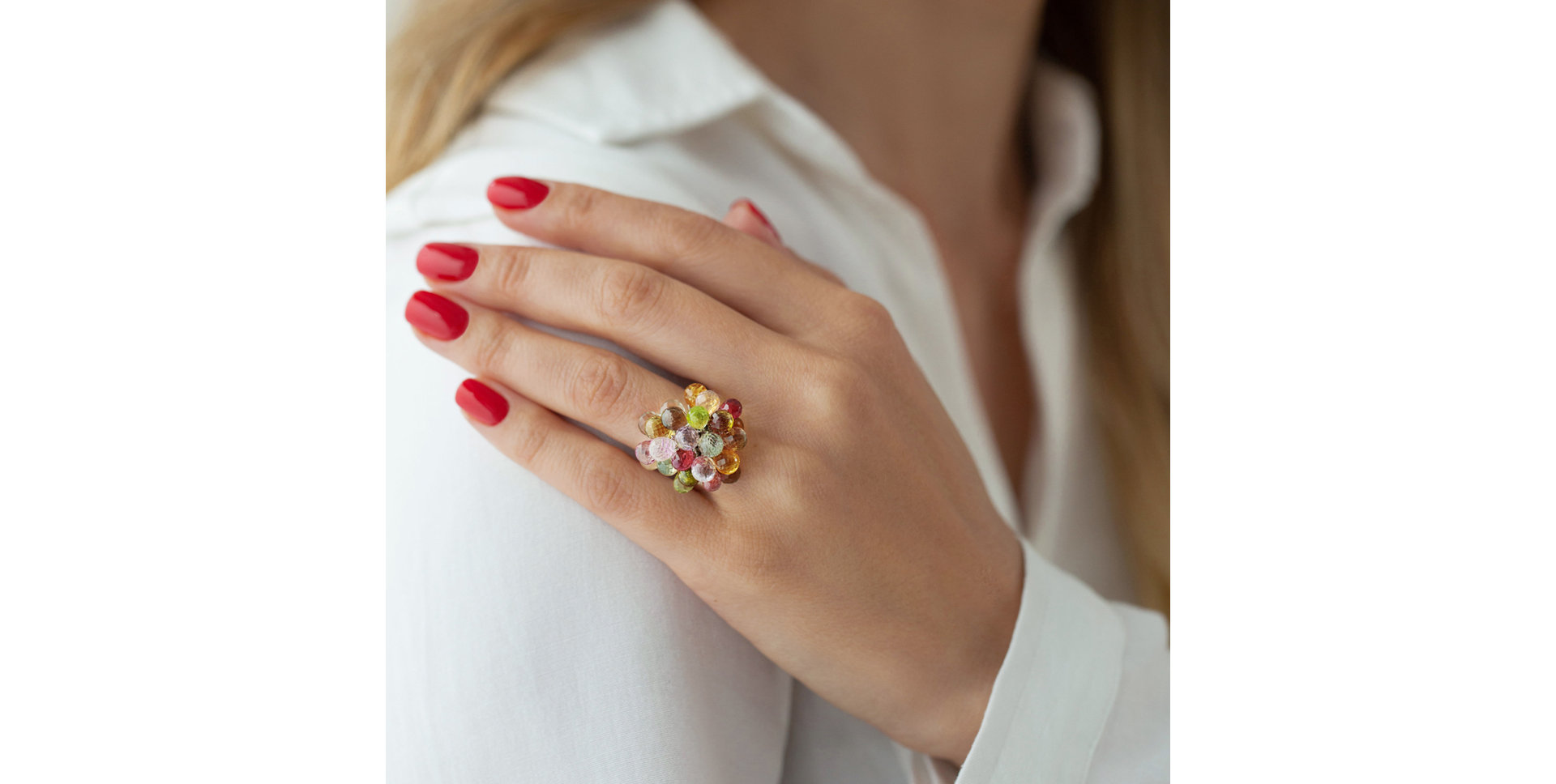 Prsten s barevnými drahokamy Fantastic Grapes