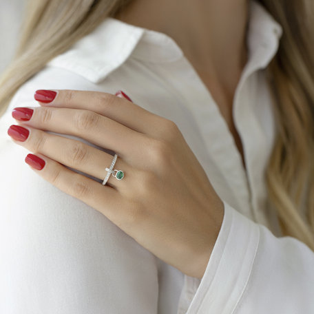 Prsten se smaragdem a diamanty Angeline
