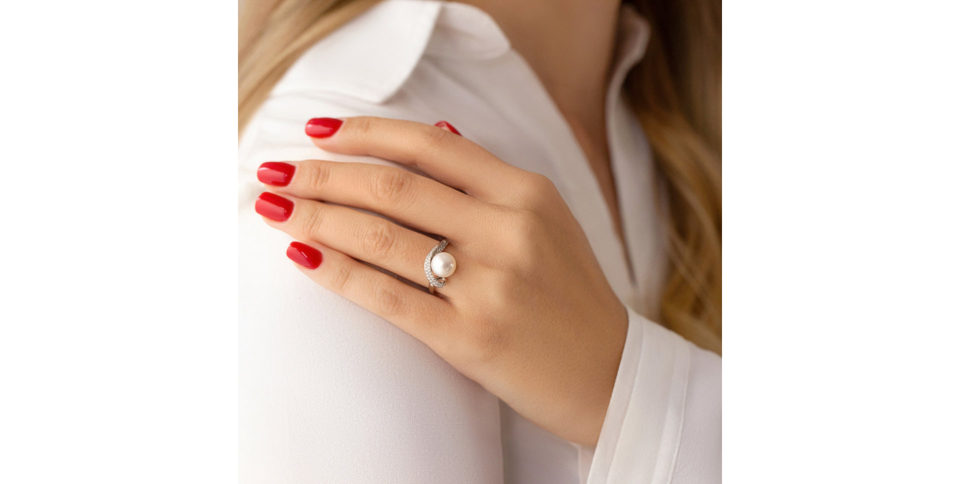 Prsten s perlou a diamanty Ocean Desperation