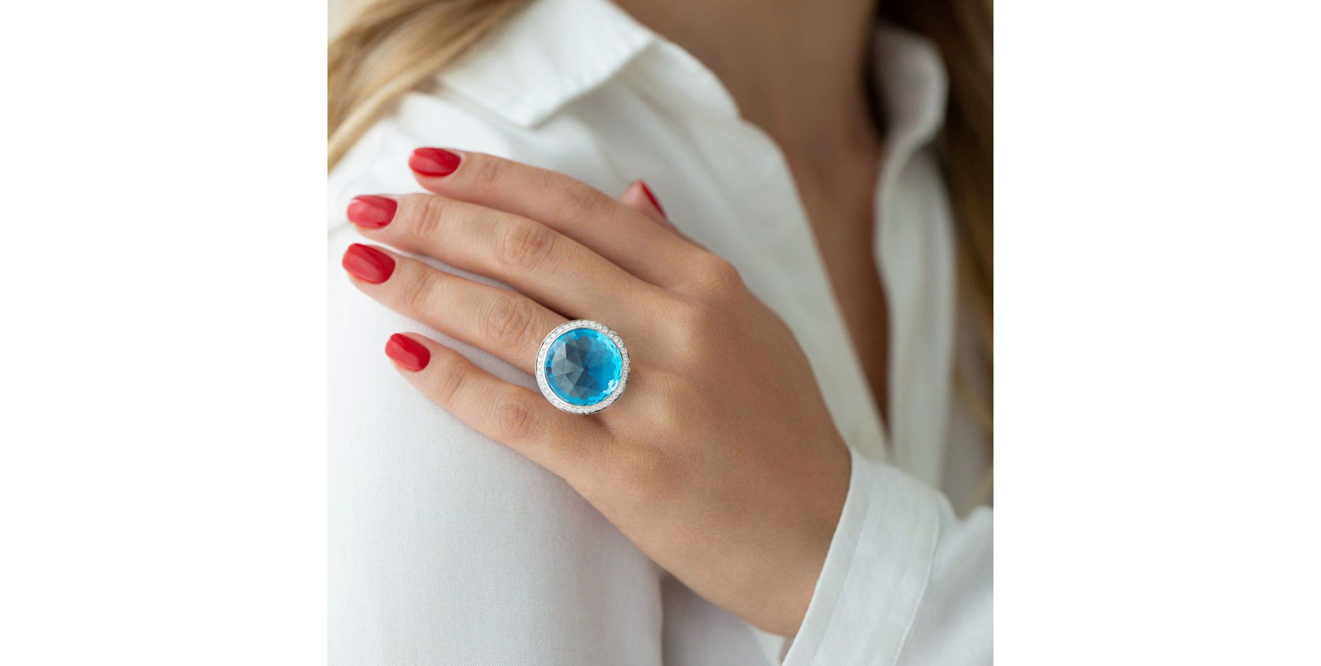 Prsten s topazem a diamanty Freccia