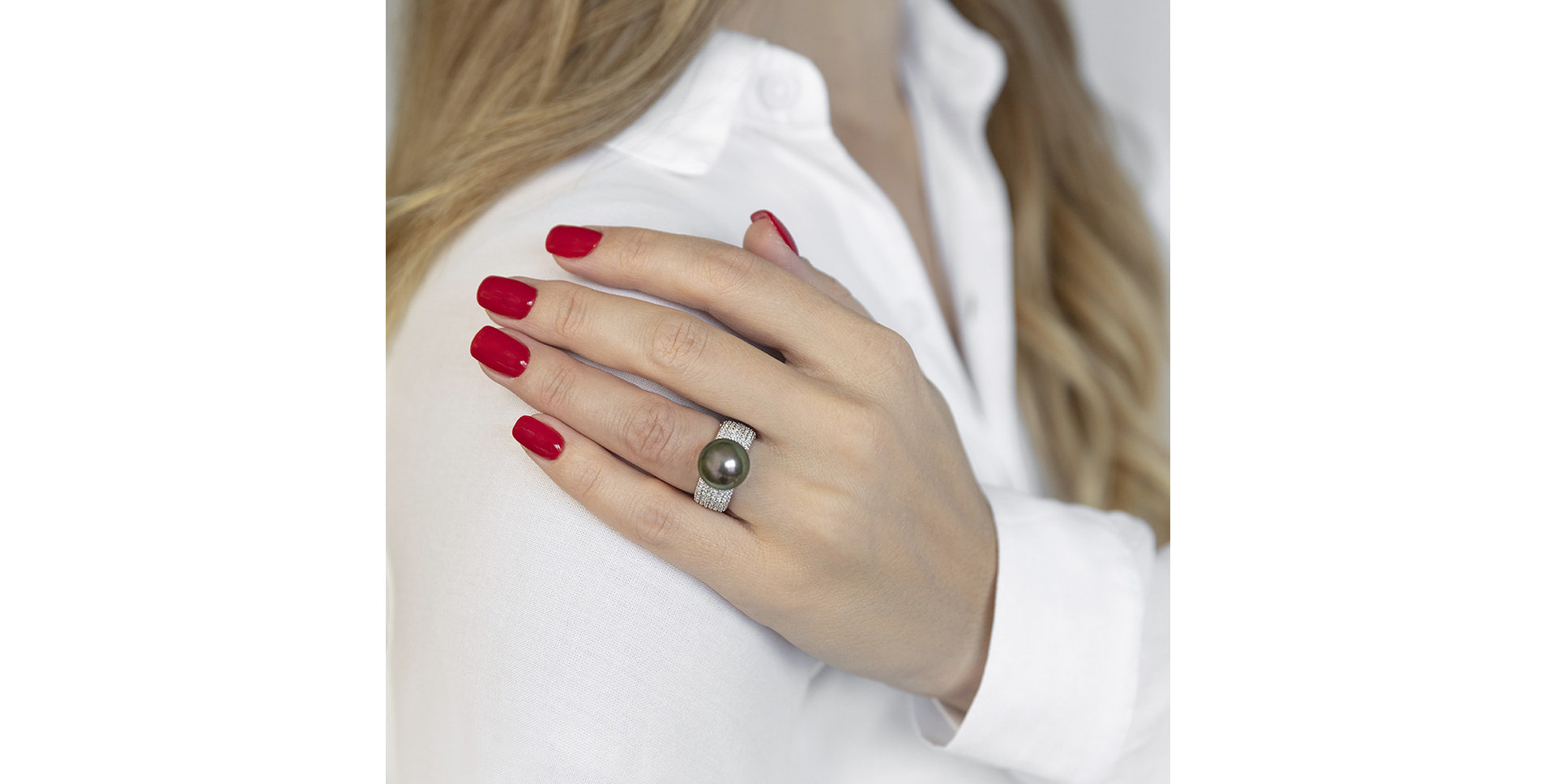 Prsten s perlou a diamanty Relieving Relaxation