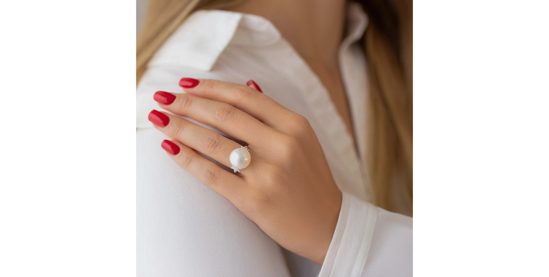 Prsten s perlou a diamanty Mermaid Euphoria