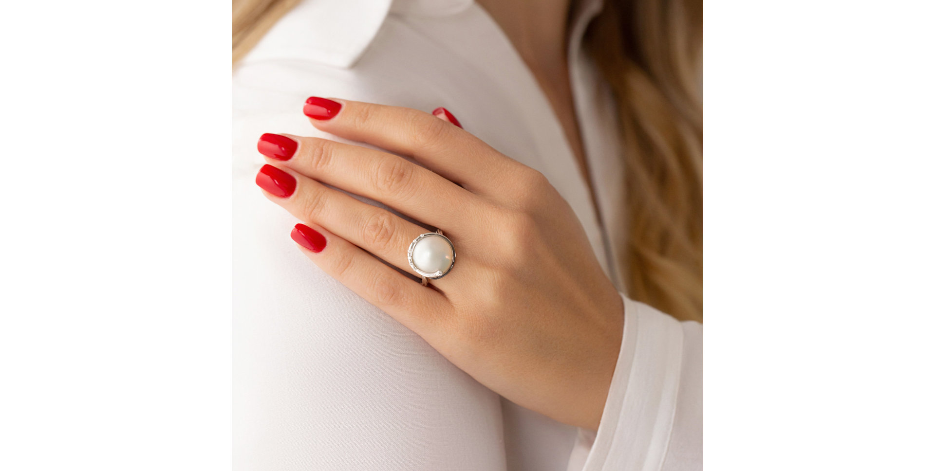 Prsten s perlou a diamanty Miraculous pearl