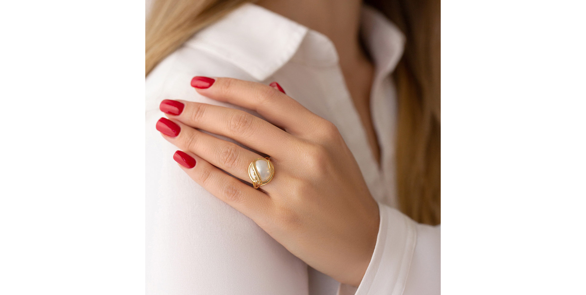 Prsten s perlou a diamanty Magnificent Pearl