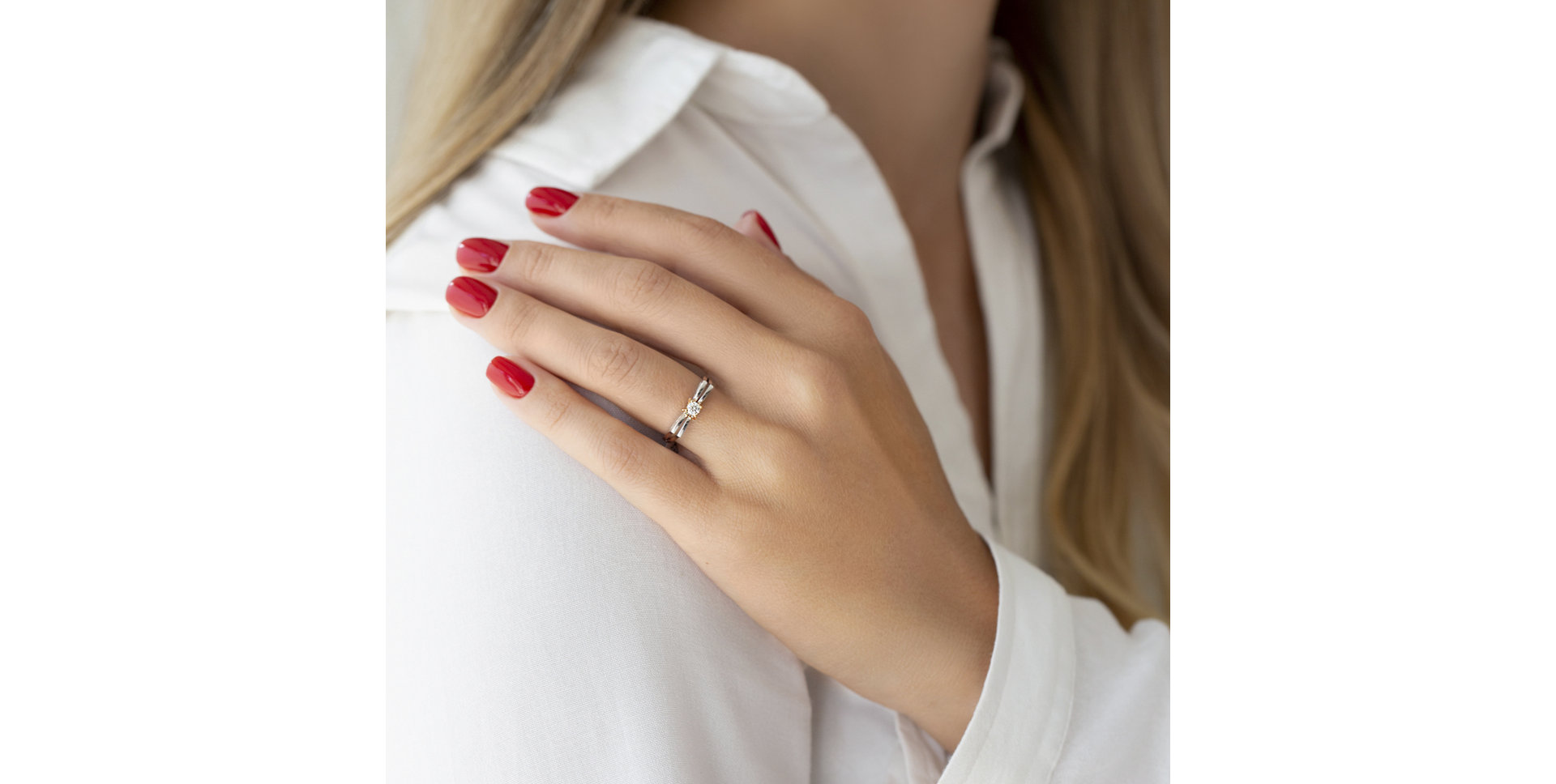 Prsten s diamantem Empty Space