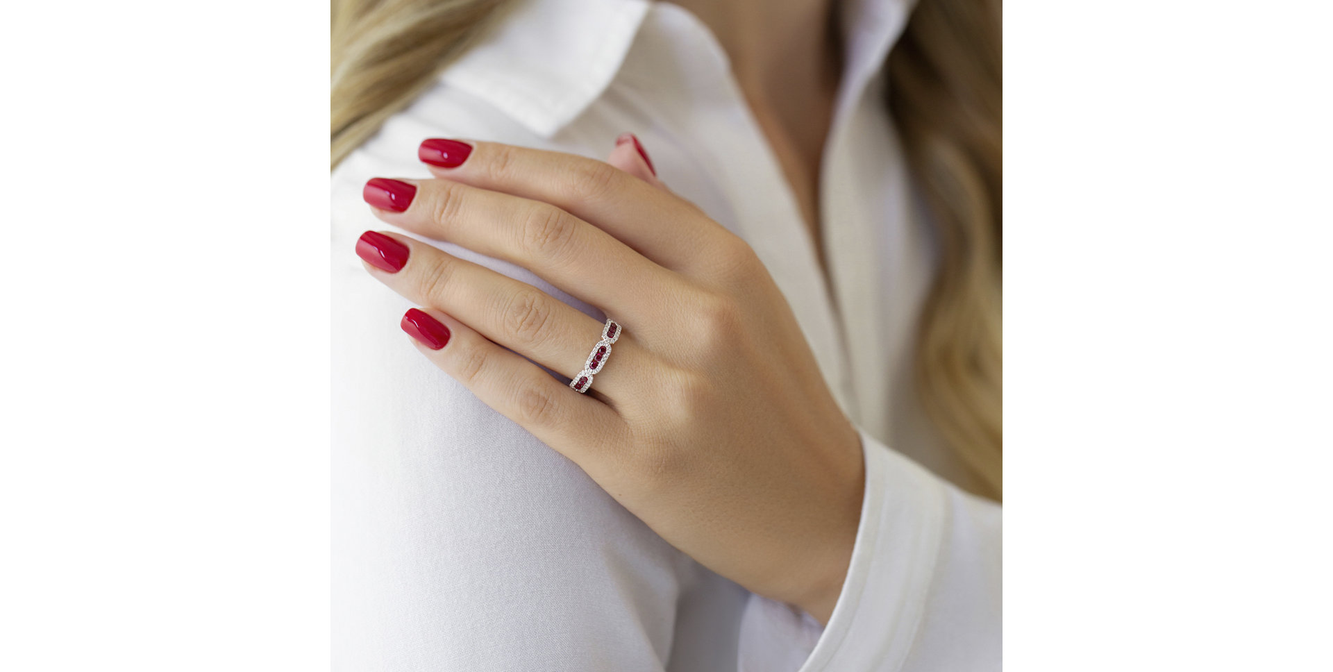 Prsten s diamanty a rubíny Armandine