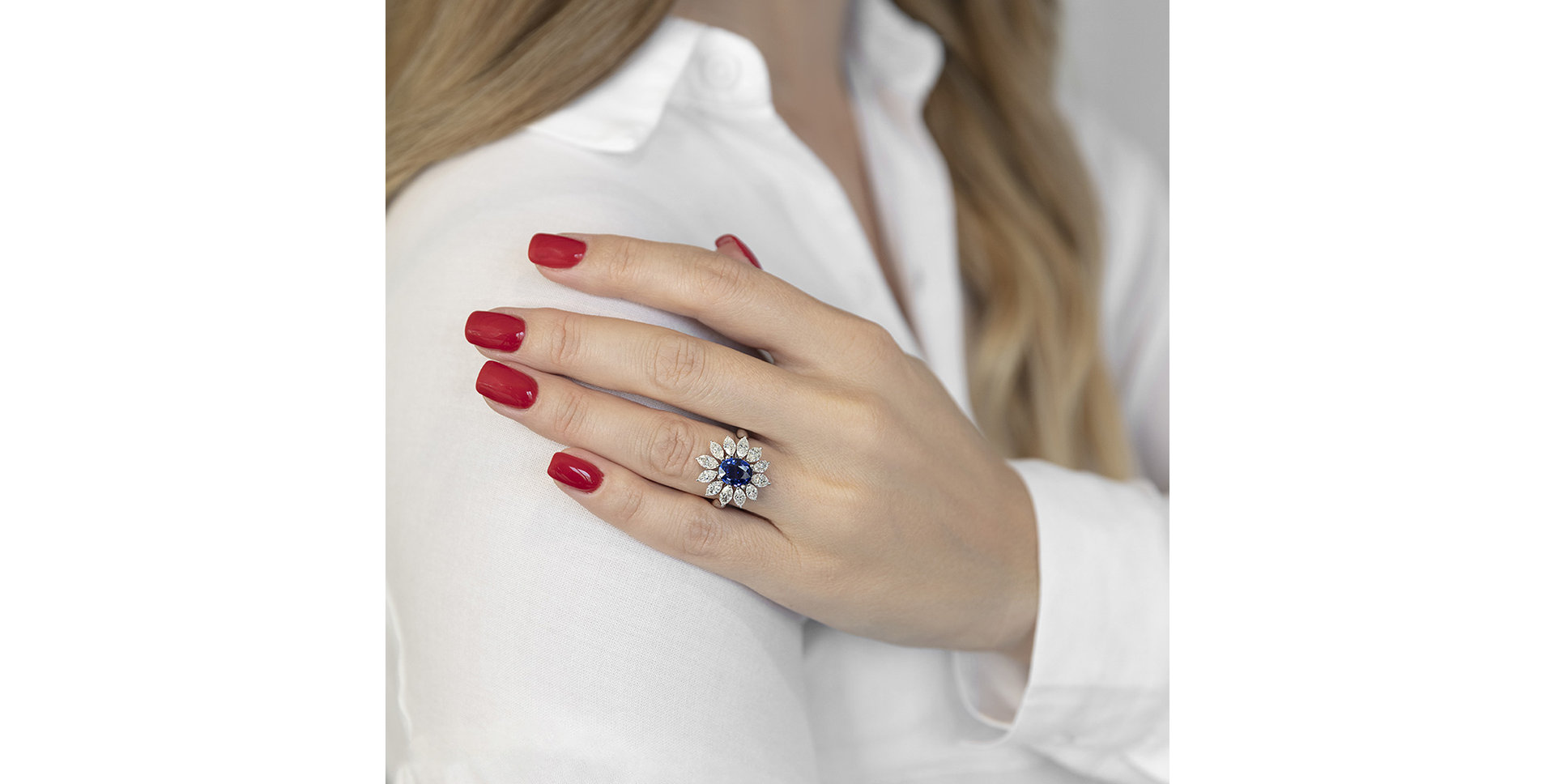 Prsten s safírem a diamanty Galaxy Star