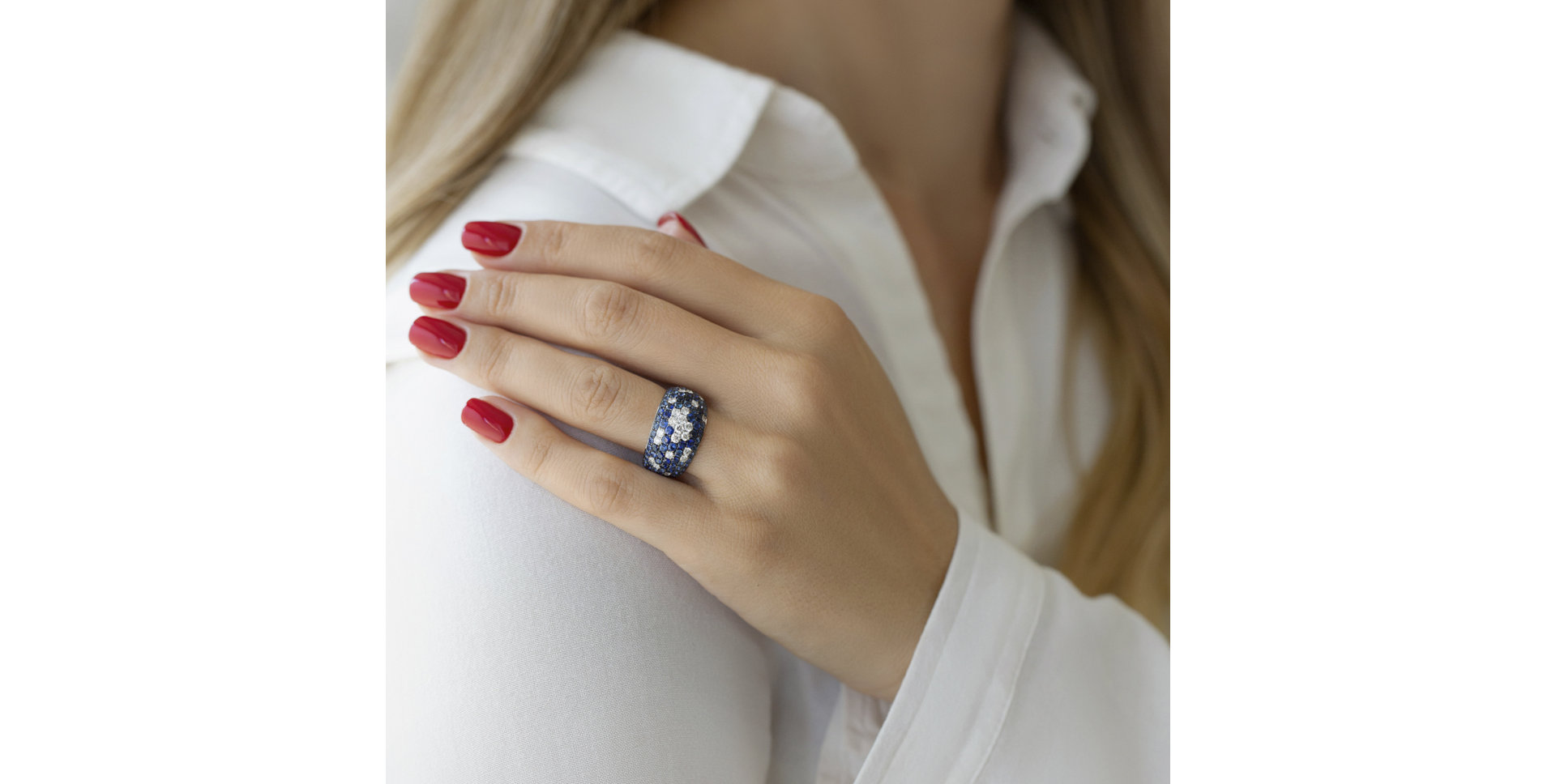 Prsten s diamanty a safíry Milenium Dream