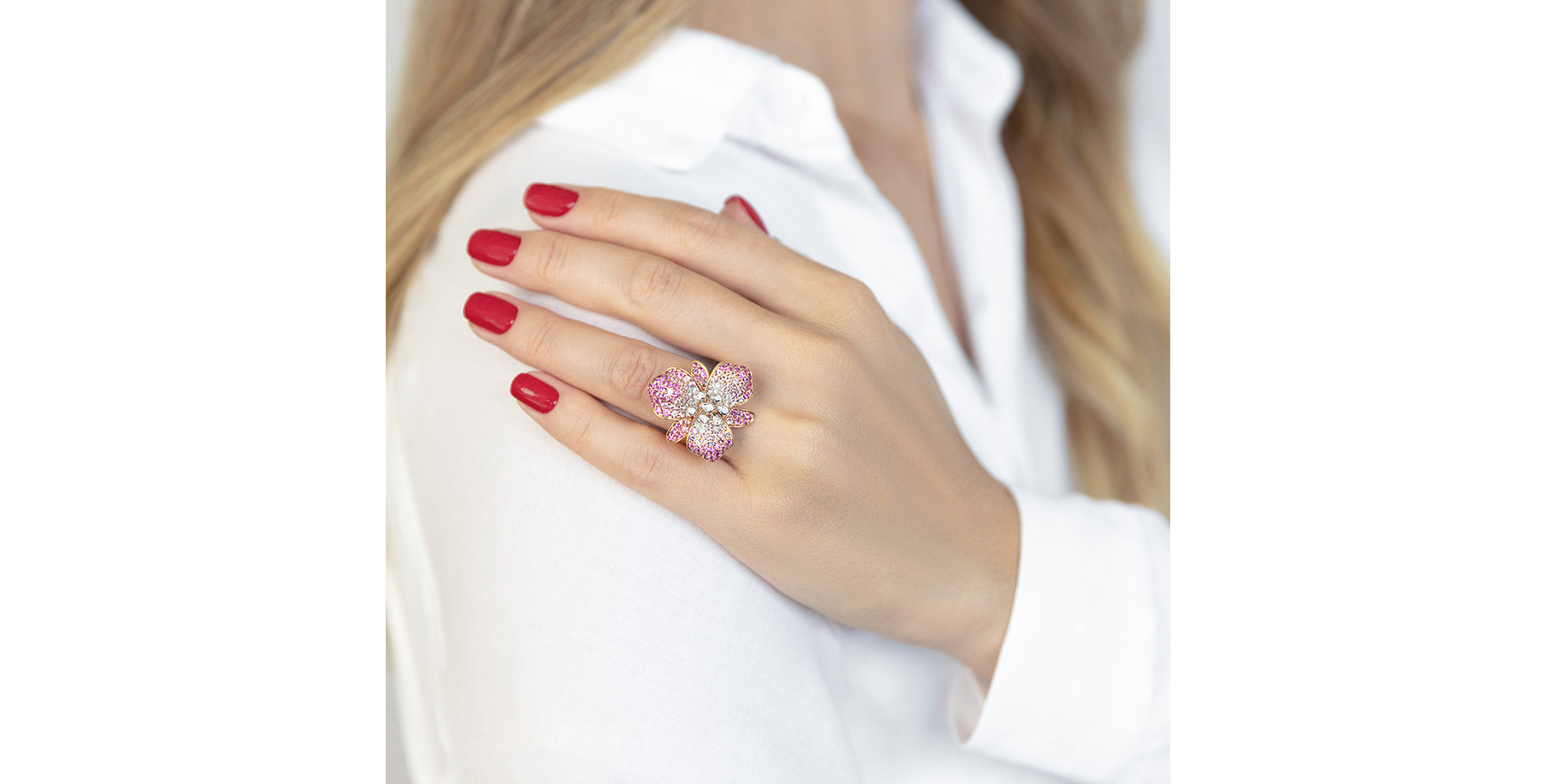 Prsten s diamanty a safíry Imperial Fantasy